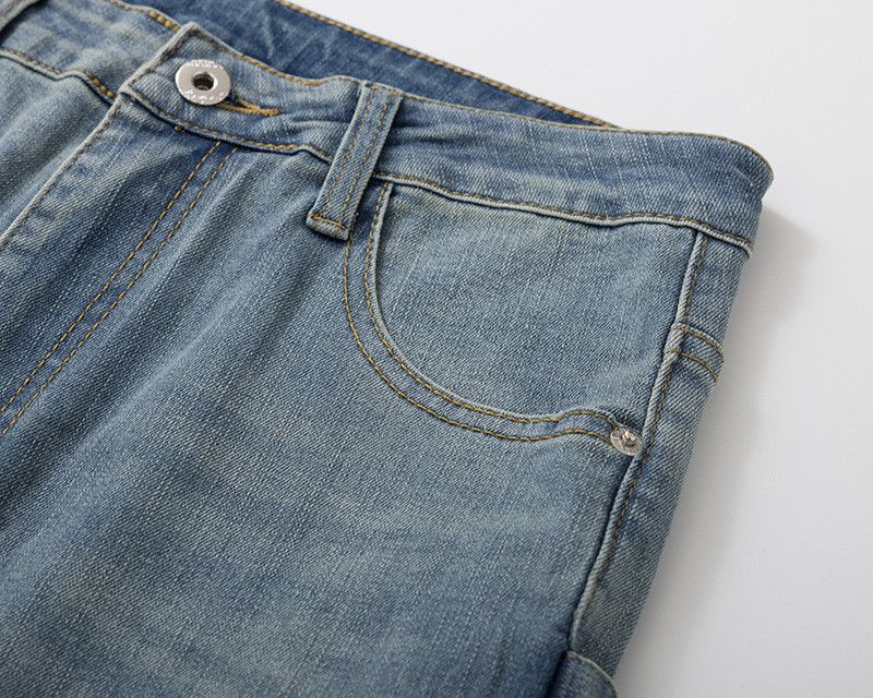 Jean Retro loose-fitting men's distressed casual flared jeans Size US 32 / EU 48 - 4 Thumbnail