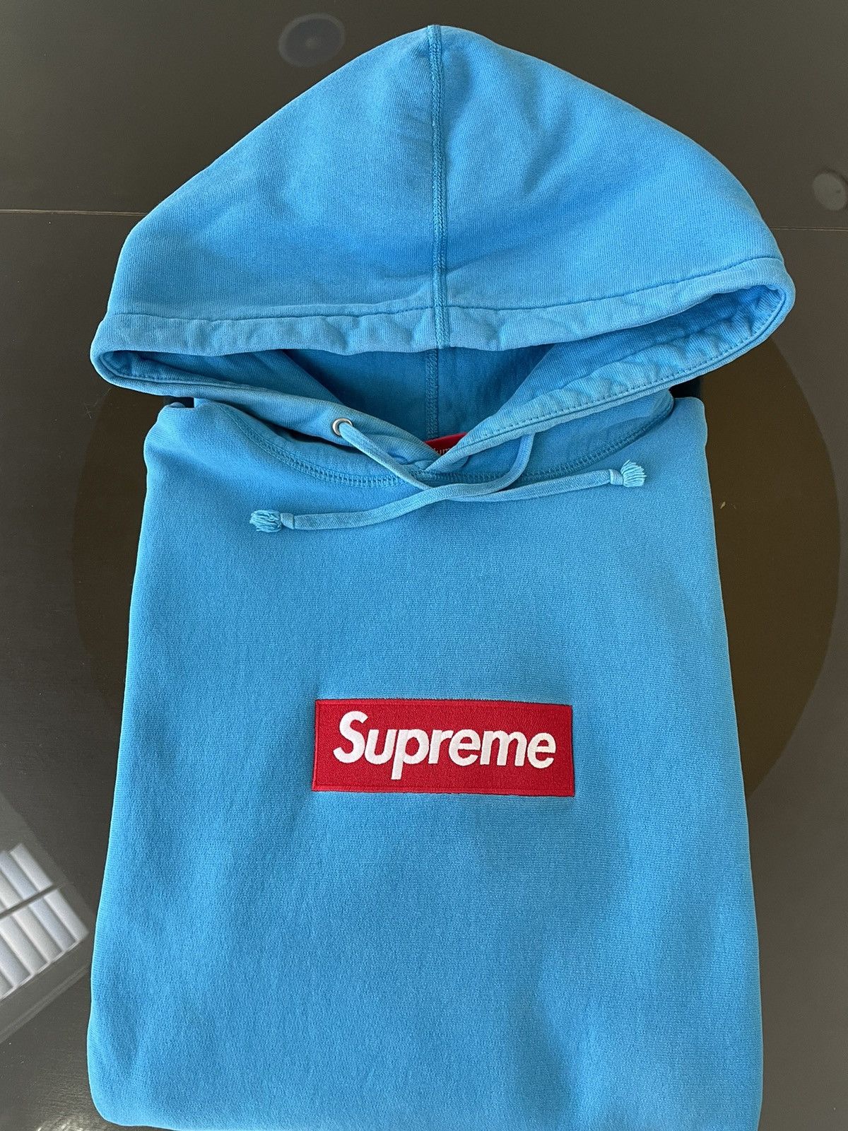 2009 Cerulean/Teal Blue Box Logo Hoodie