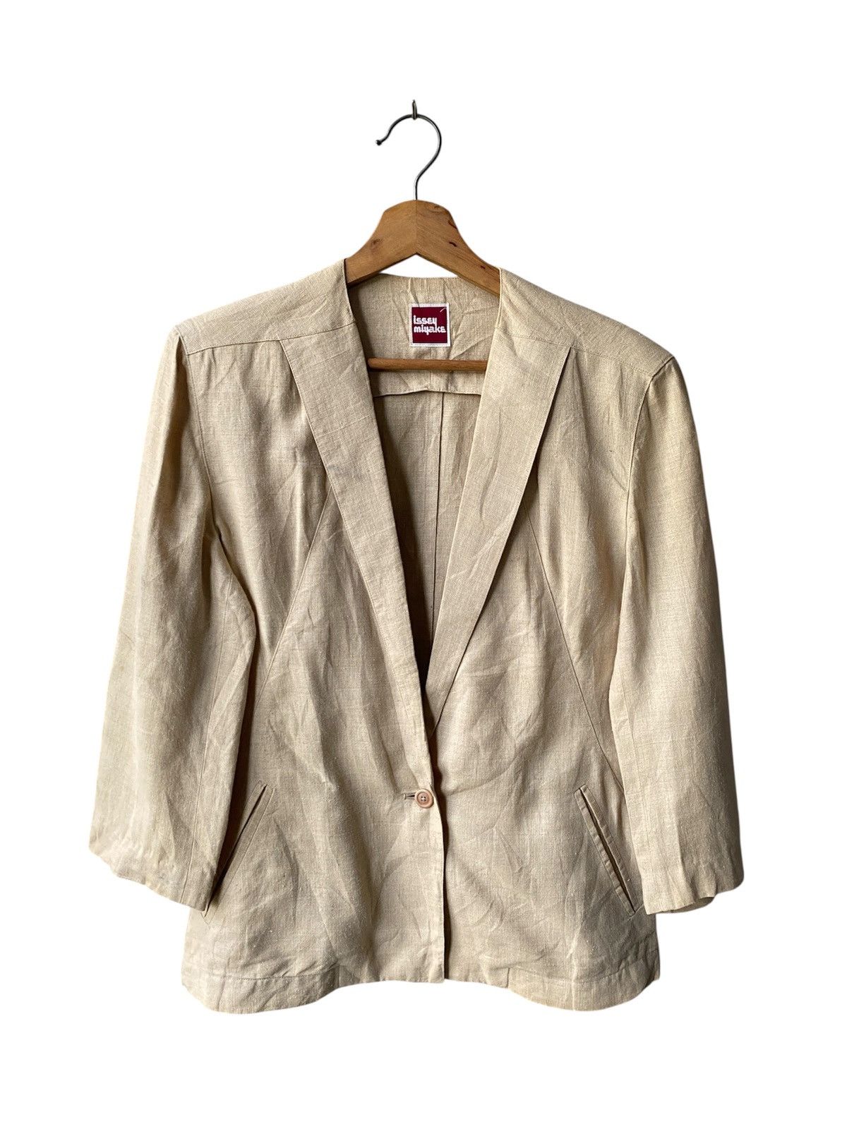 Issey Miyake Vintage 70s/80s Issey Miyake Square Label Linen Coat Jacket Size M / US 6-8 / IT 42-44 - 1 Thumbnail