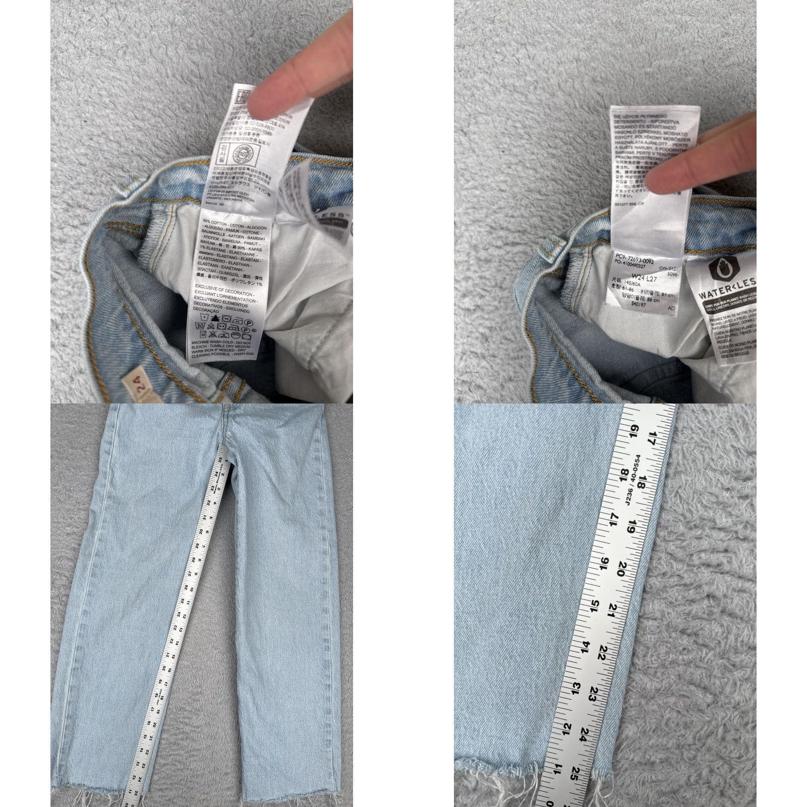 Levi's Levis Jeans Women 24x27 Blue Ribcage Straight Ankle Premium Big E High Rise Size 42" / US 20 - 8 Thumbnail