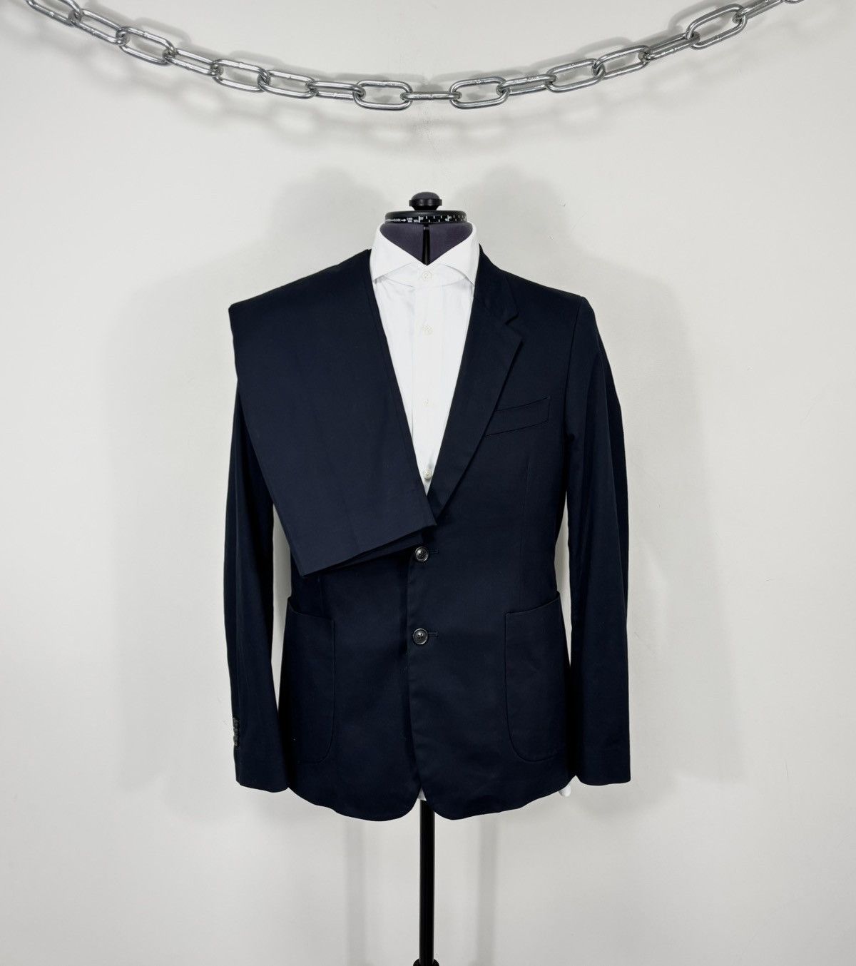 Grifoni Mauro Grifoni Men’s Navy Blue 2-Piece Cotton Stretch Suit Size 42R - 1 Thumbnail