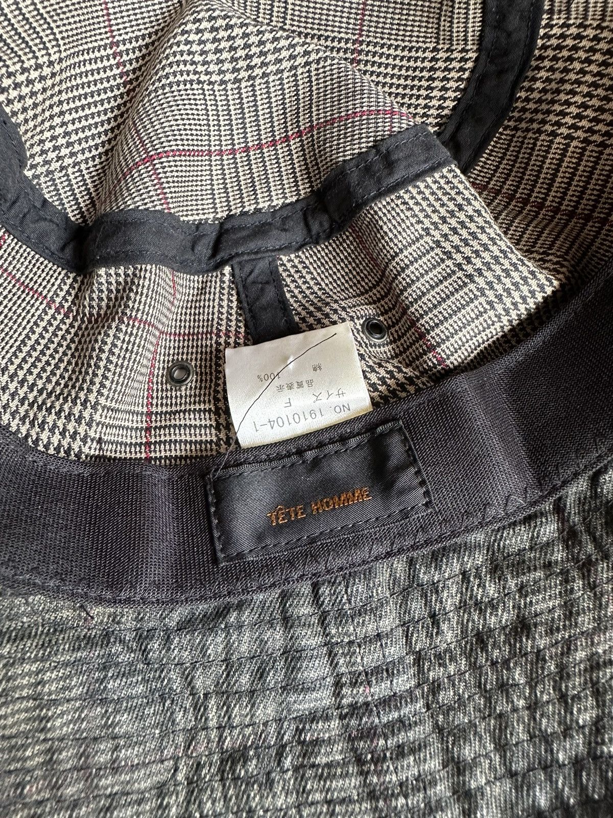 Tete Homme 1990s Tete Homme Black Plaid Bucket Hat Size ONE SIZE - 8 Thumbnail