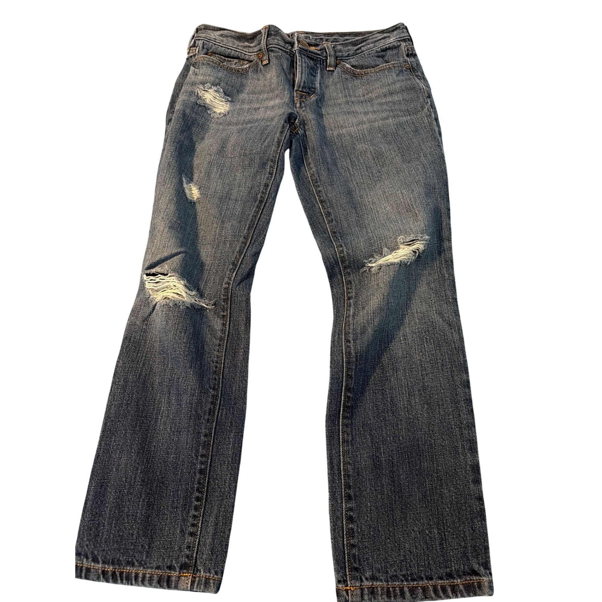 Loft Ann Taylor Loft Boyfriend Distressed Mid Rise Blue Jeans But Size 25" / US 0 / IT 36 - 1 Thumbnail