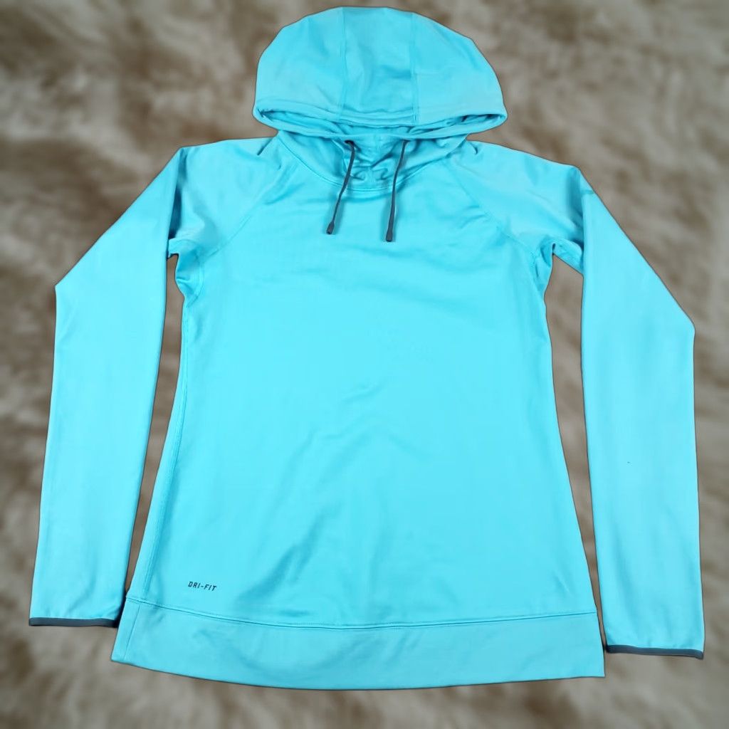 Nike Nike Women's Small Blue Pullover Hoodie Sweatshirt Casual Activewear Slim Fit Swoosh Logo Size S / US 4 / IT 40 - 1 Thumbnail