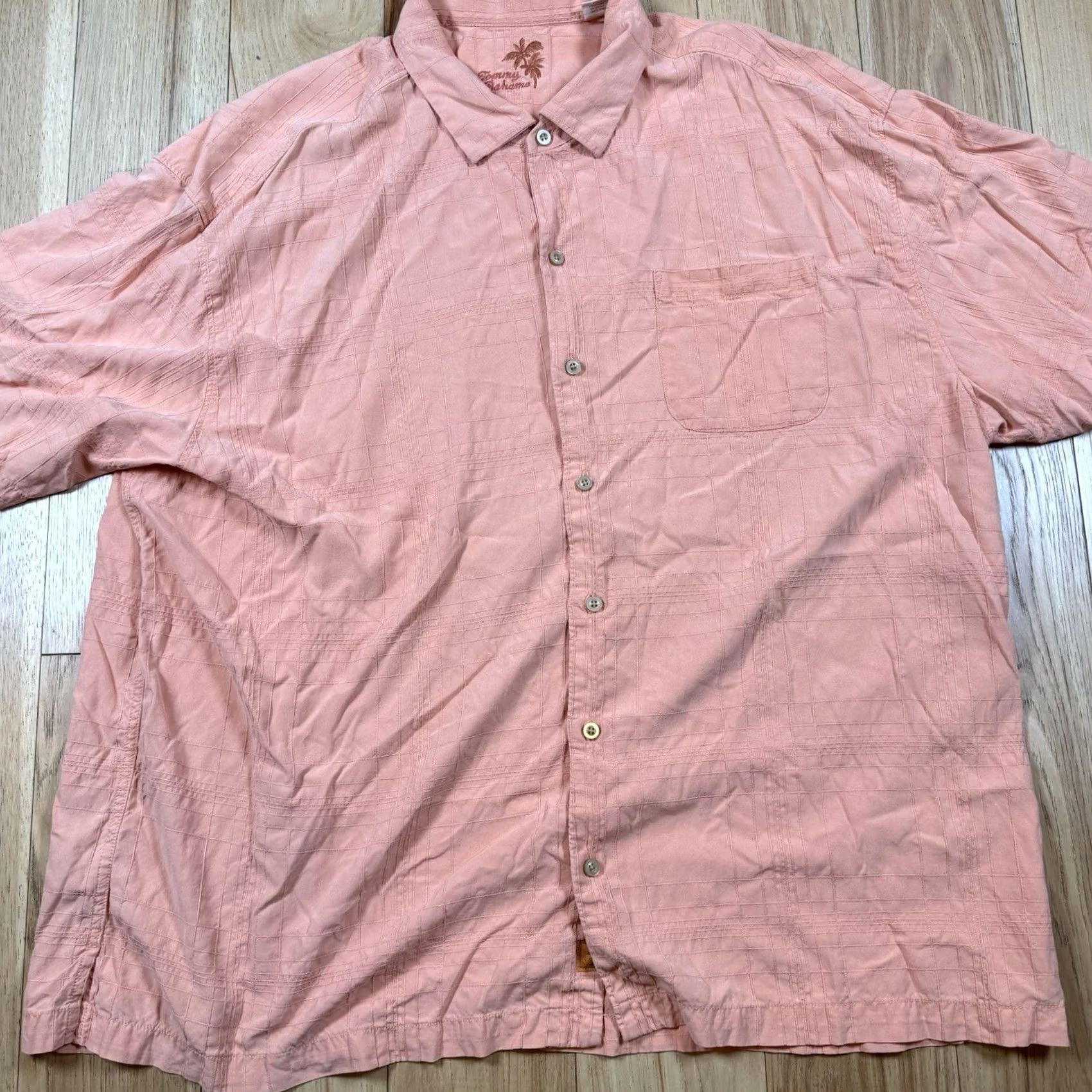 Tommy Bahama VINTAGE Tommy Bahama Button Up Shirt Mens XXL Long Sleeve Silk Geometric AOP Peach 2XL Mens Size US XXL / EU 58 / 5 - 5 Thumbnail
