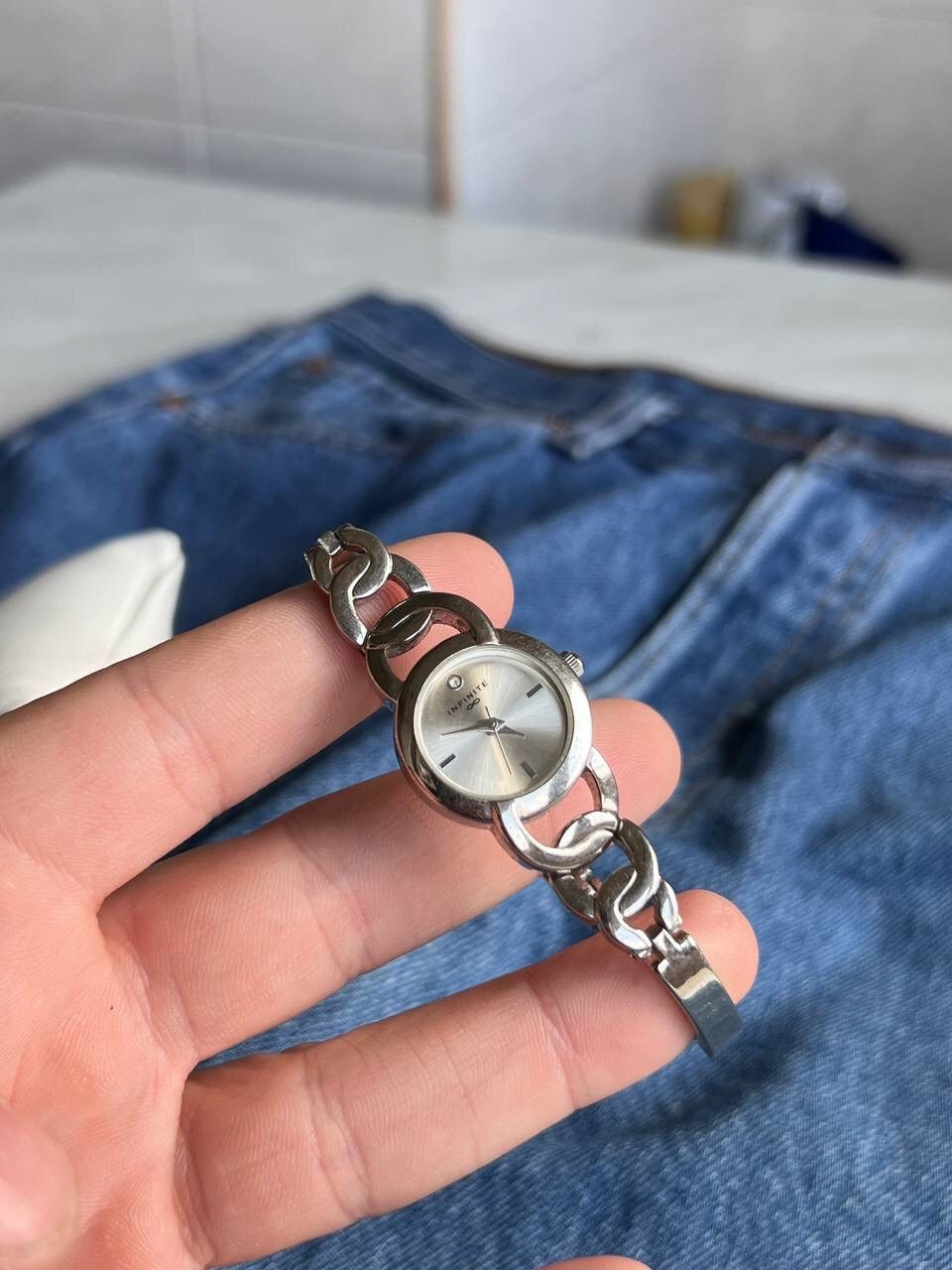 Japanese Brand × Vintage Vintage Japanese style futuristic Watch Infinite Link Silver Size ONE SIZE - 2 Thumbnail