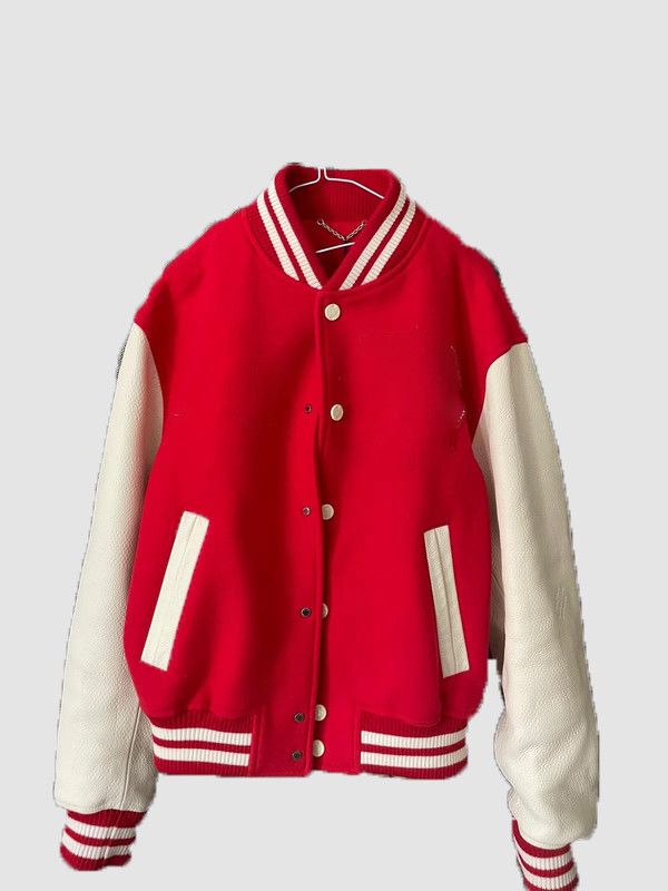 Genuine Leather ❤️ RED VARSITY LEATHER JACKET CLASSIC Size US L / EU 52-54 / 3 - 1 Thumbnail