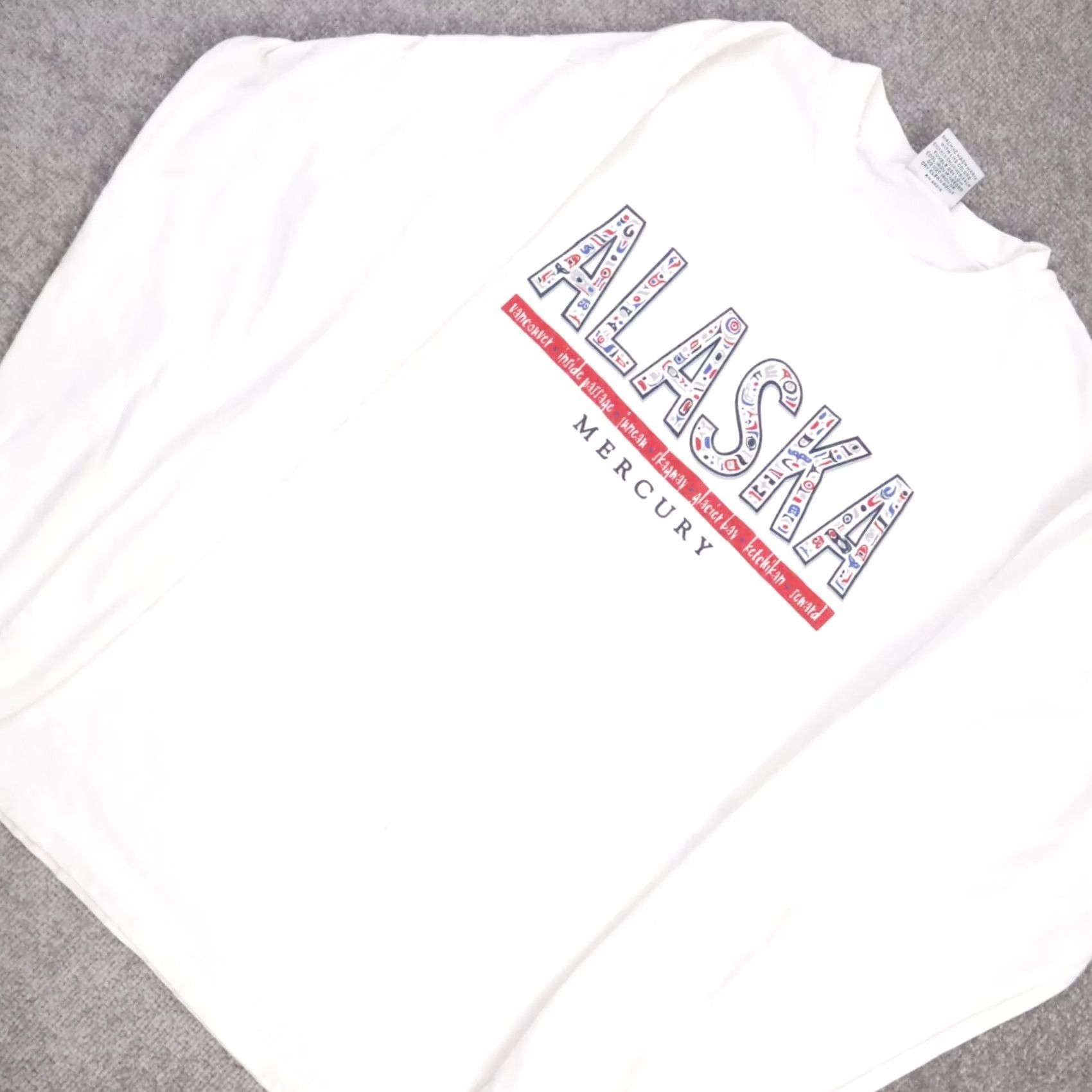 Vintage VINTAGE Alaska Mercury 90s USA Made in USA Cotton Long Sleeve T-Shirt L White Mens Size US L / EU 52-54 / 3 - 6 Thumbnail