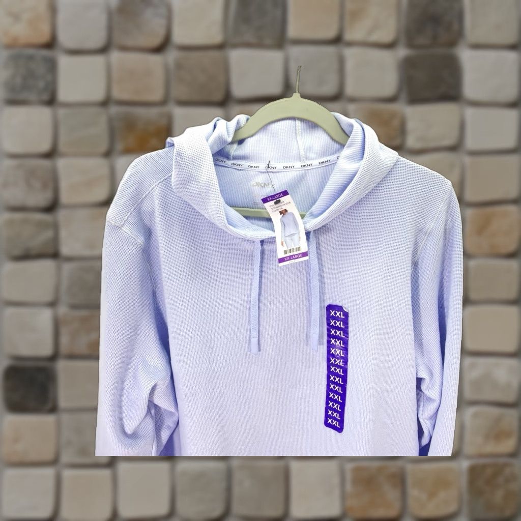 DKNY VINTAGE DKNY Waffle Hoodie Sweatshirt Women 2XL Blue Pullover Long Sleeve NWT Size XXL / US 16-18 / IT 52-54 - 1 Thumbnail