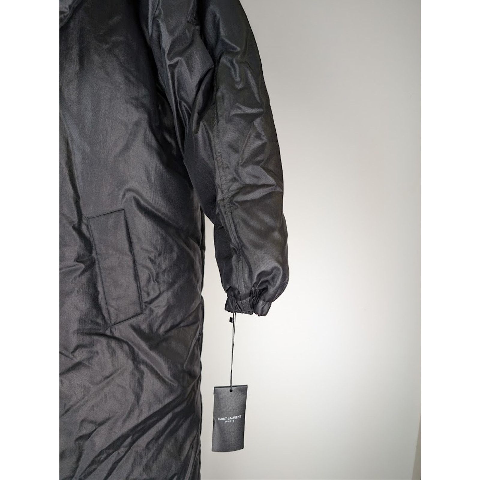 Saint Laurent Paris o1rshd1 Canvas Tech Maxi Coat in Black Size US M / EU 48-50 / 2 - 6 Thumbnail