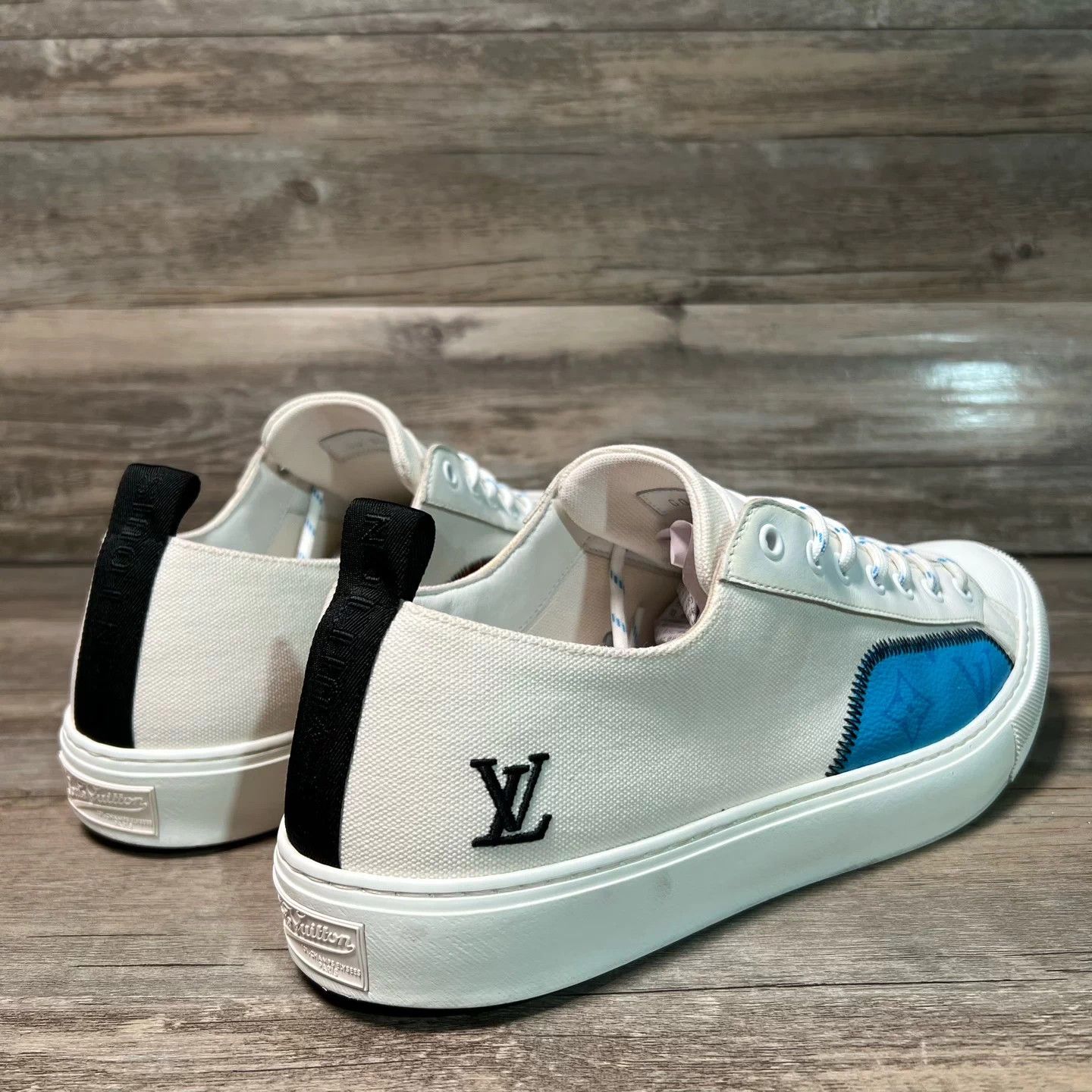 Louis Vuitton LV Tattoo White/Blue Low Top Casual Sneaker UK9 Size US 10 / EU 43 - 3 Thumbnail