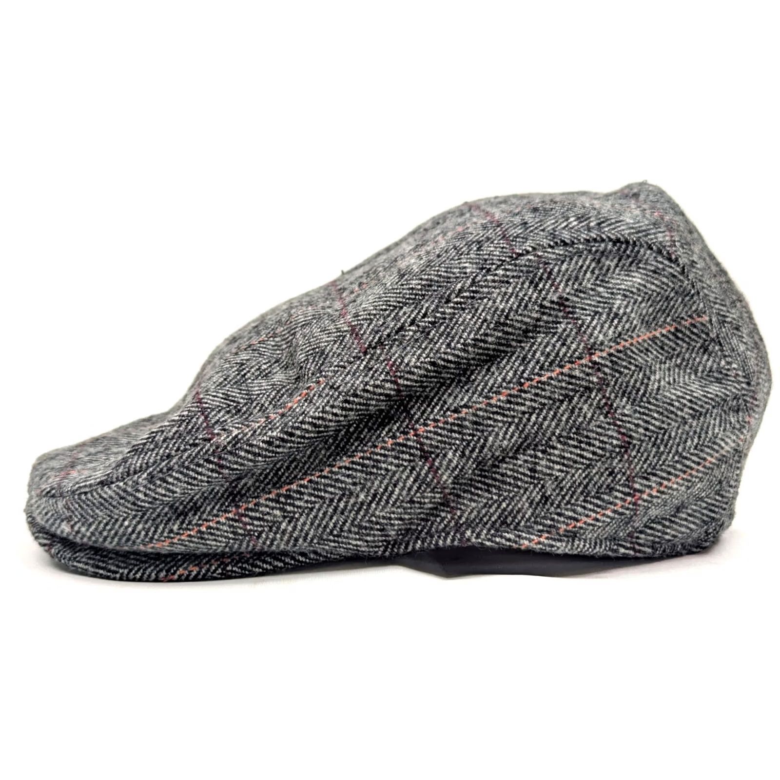 Vintage Wonderful Fashion Newsboy Wool Blend Tweed Herringbone Cabby Cal Hat One Size Velvet? Size ONE SIZE - 5 Thumbnail