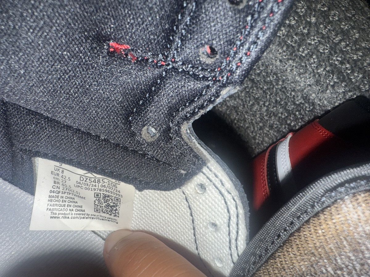 Jordan Brand Air Jordan 1 Retro High OG ‘Black Toe Reimagined’ Size US 9 / EU 42 - 6 Thumbnail