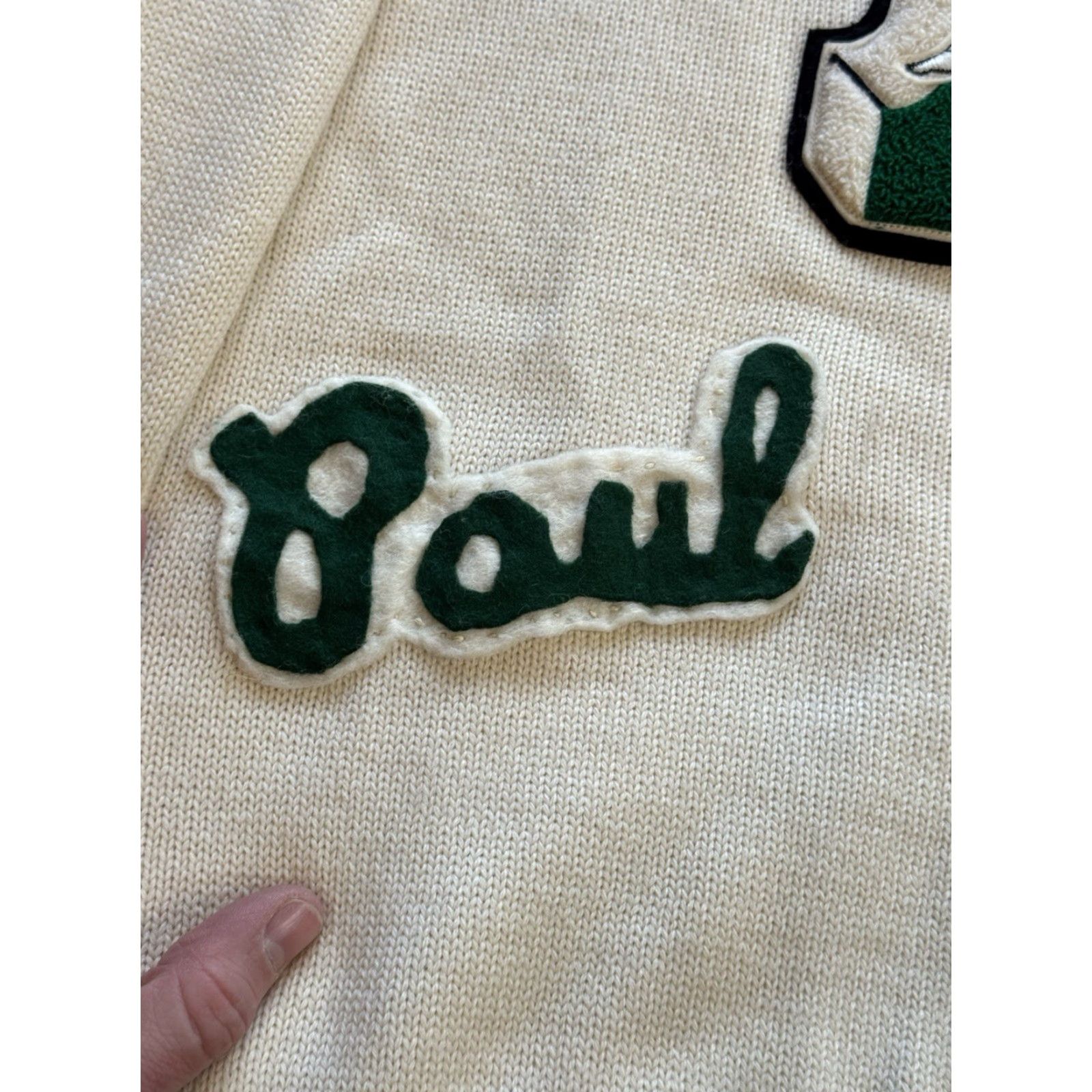 Vintage VINTAGE Reynolds & Brown Grand Rapids CC Varsity Sweater XL 100% Wool Ivory Letterman 1970s Men’s Size US XL / EU 56 / 4 - 6 Thumbnail