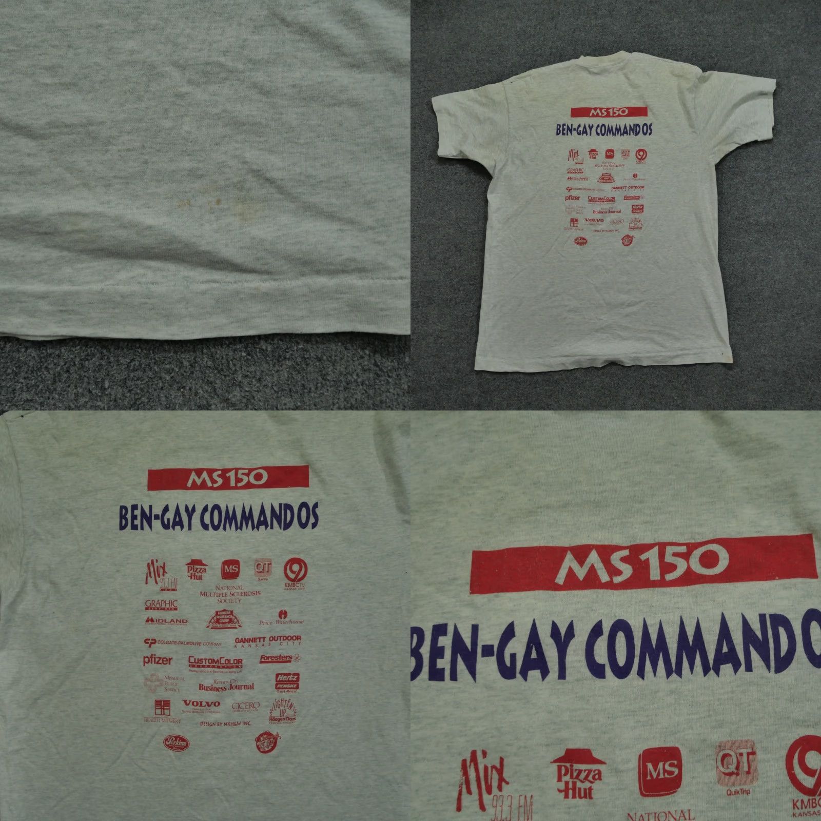 Vintage VINTAGE MS 150 Bicycle Ride T Shirt Adult XL Grey Cycling Race Mens 1994 90s Size US XL / EU 56 / 4 - 8 Thumbnail