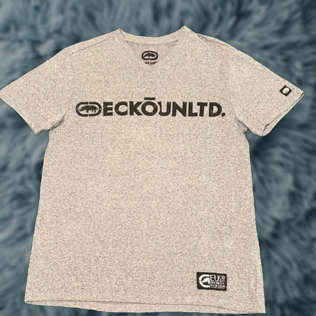 Ecko Unltd. VINTAGE Ecko Unltd Classic Logo V Neck Shirt Mens M Gray Hip Hop Grunge Skater 90s Y2k Mens Size US M / EU 48-50 / 2 - 1 Thumbnail
