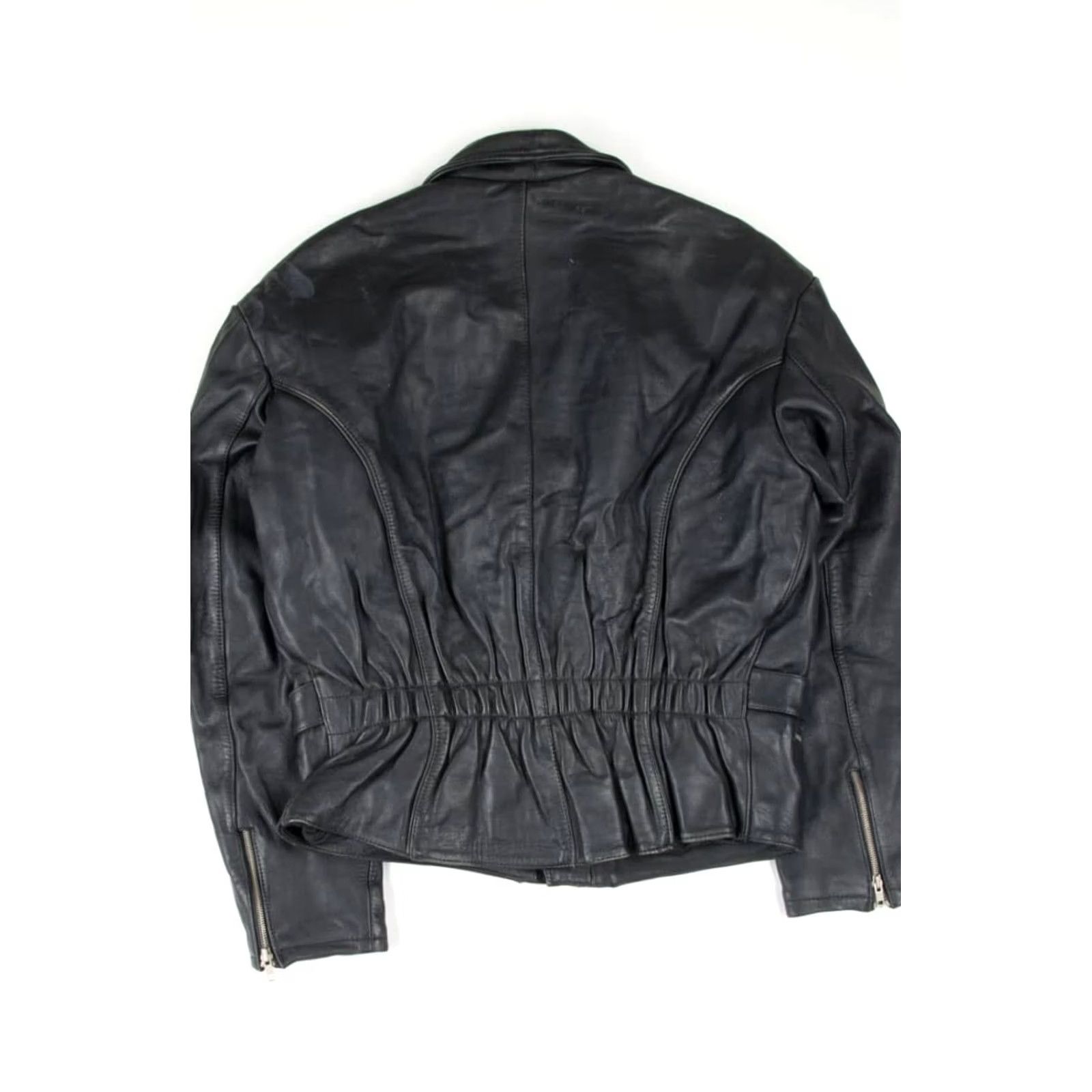 Shein VINTAGE Hein Gericke Leather Motorcycle Jacket Black Belted Biker Large Size US L / EU 52-54 / 3 - 3 Thumbnail