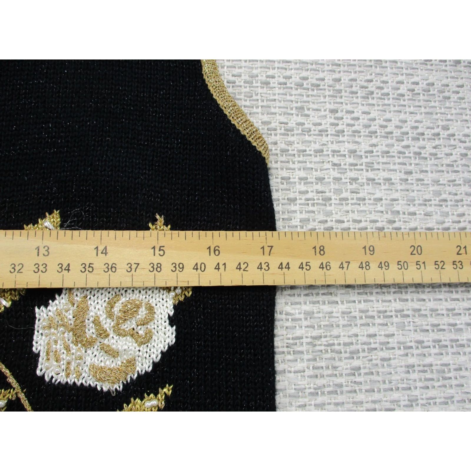 Vintage VTG Jaclyn Smith Sweater Vest Shirt Sleeveless S Black Knit Embroidered Pearl Floral Women's 90s Vintage Theme Size S / US 4 / IT 40 - 5 Thumbnail