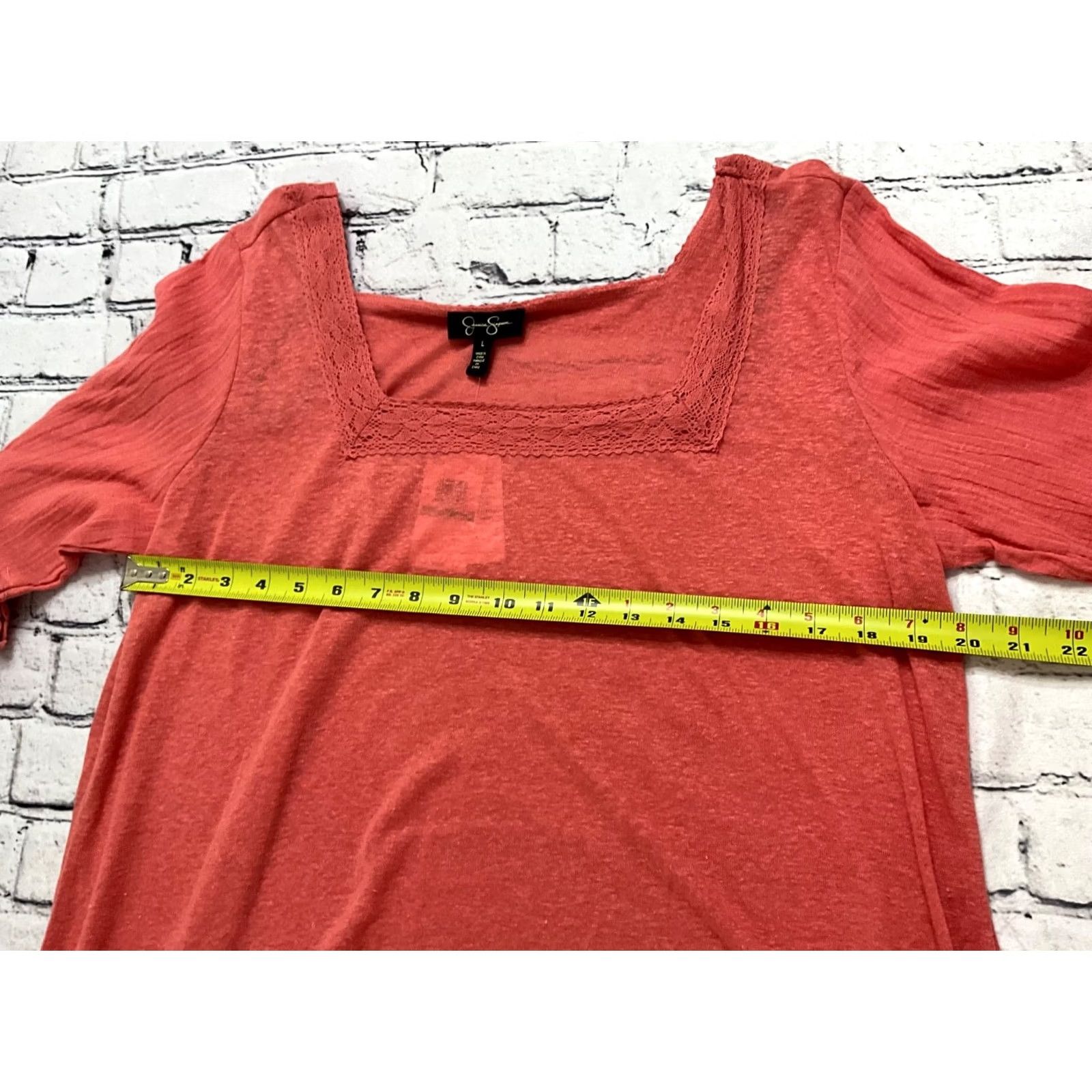 Jessica Simpson JESSICA SIMPSON Womens Blouse Top L NWT Coral Cowl Neck 3/4 Sleeve Pullover Regular Size Large Short Description Not Included Size L / US 10 / IT 46 - 7 Thumbnail