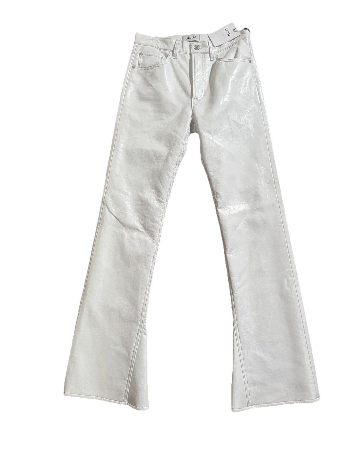 Agolde NWT Women’s AGOLDE Kick Boot Mid Rise Leather Jeans Size 27 Size 27" / US 4 / IT 40 - 1 Thumbnail