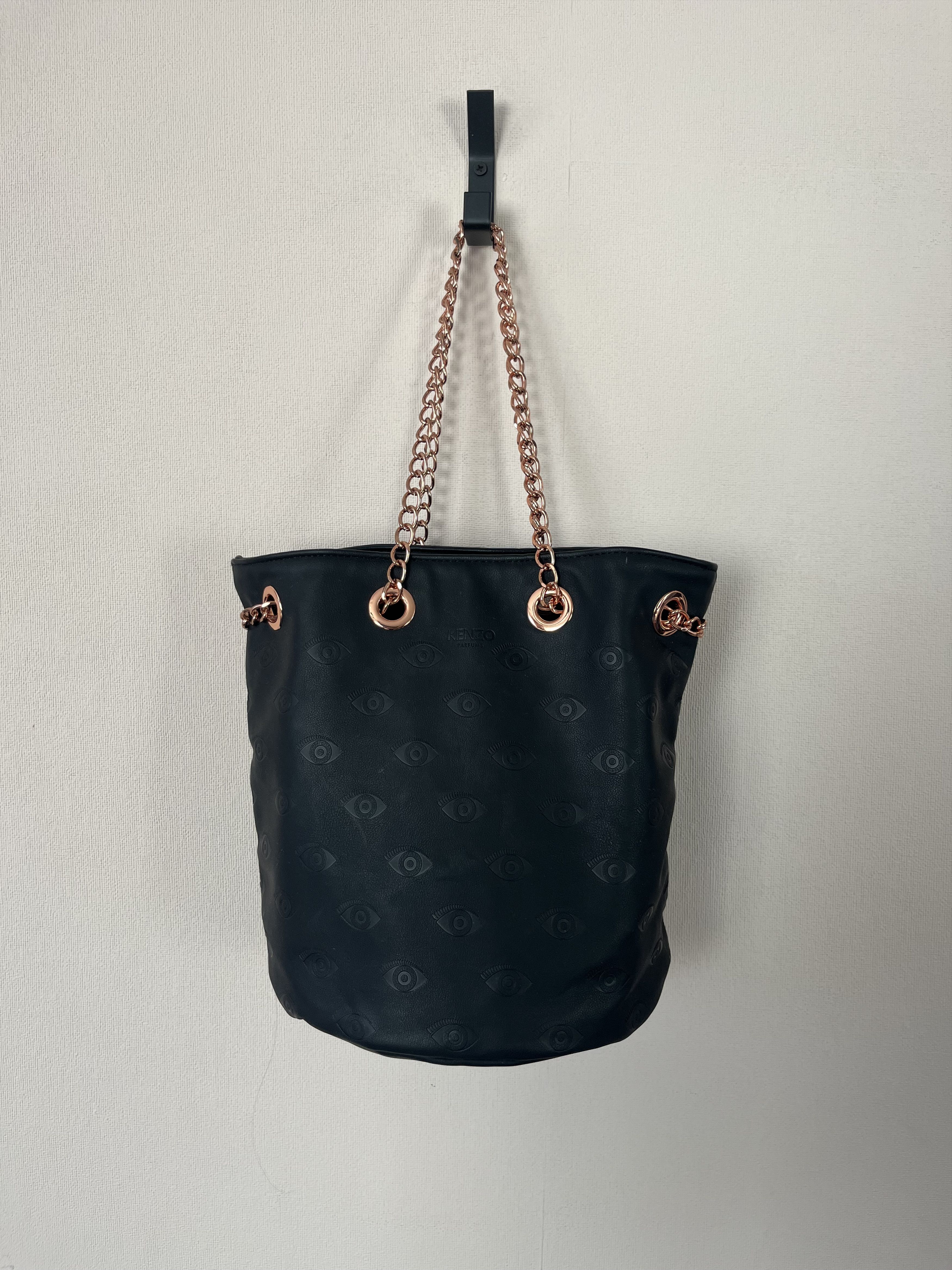 Kenzo KENZO PARFUMS Black Leather Gold Strap Branded Bucket Bag Size ONE SIZE - 1 Thumbnail