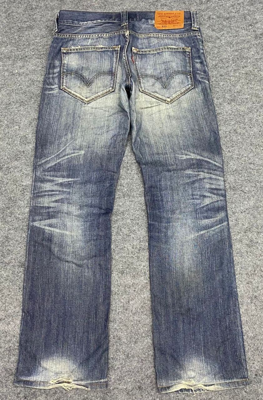 Levi's Vintage Levis 511 Slim Distressed Denim Size US 33 - 2 Thumbnail