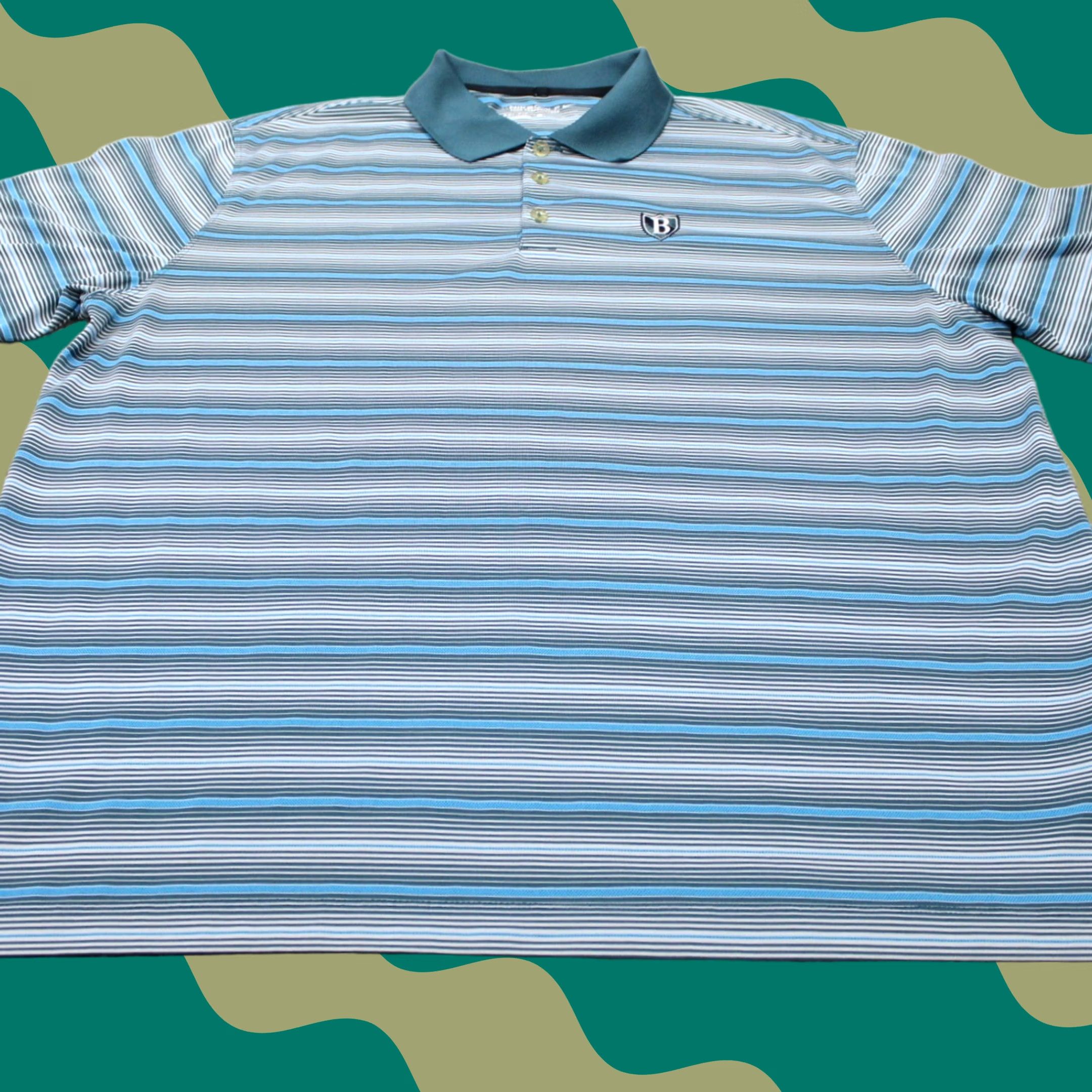 Nike Nike Golf Polo Shirt Mens XL Blue/Green Tour Dri-Fit S/S Pullover Size US XL / EU 56 / 4 - 1 Thumbnail