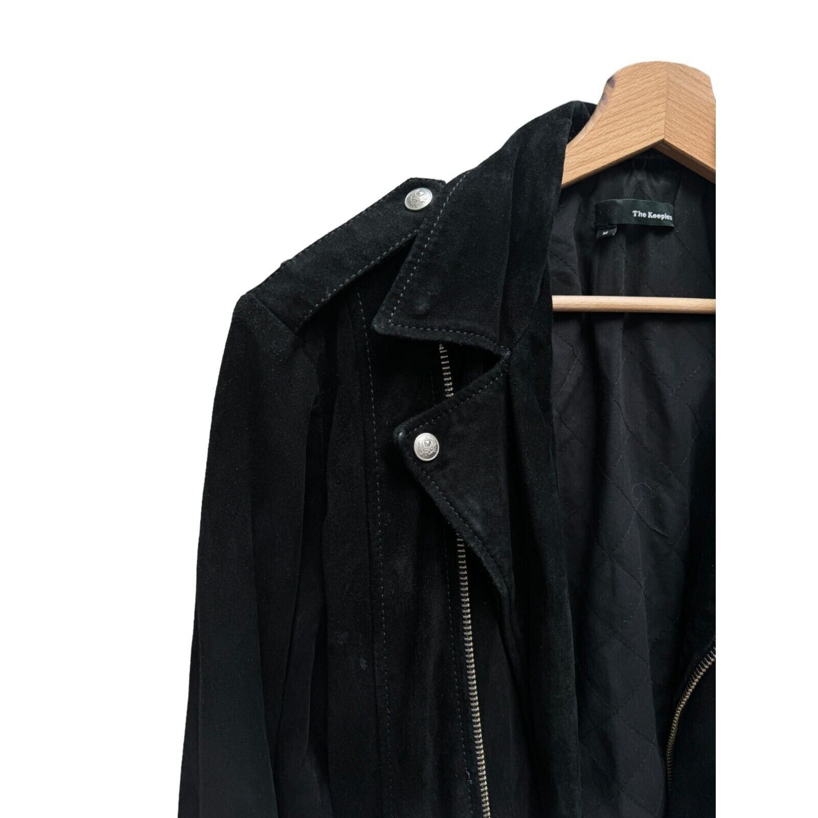 The Kooples Black Suede Biker Leather Jacket Size US M / EU 48-50 / 2 - 3 Thumbnail