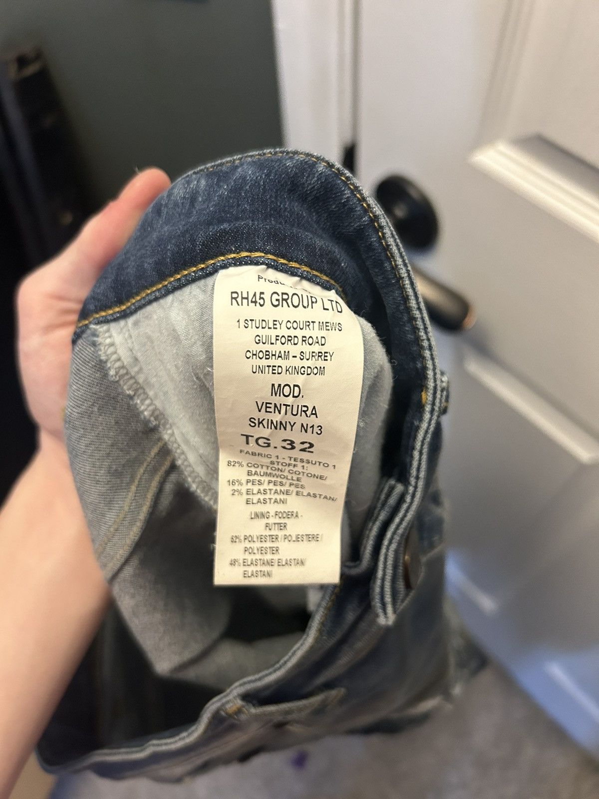 Other “RH45” Blue distressed skinny jeans with snake skin accents Size US 32 / EU 48 - 2 Thumbnail