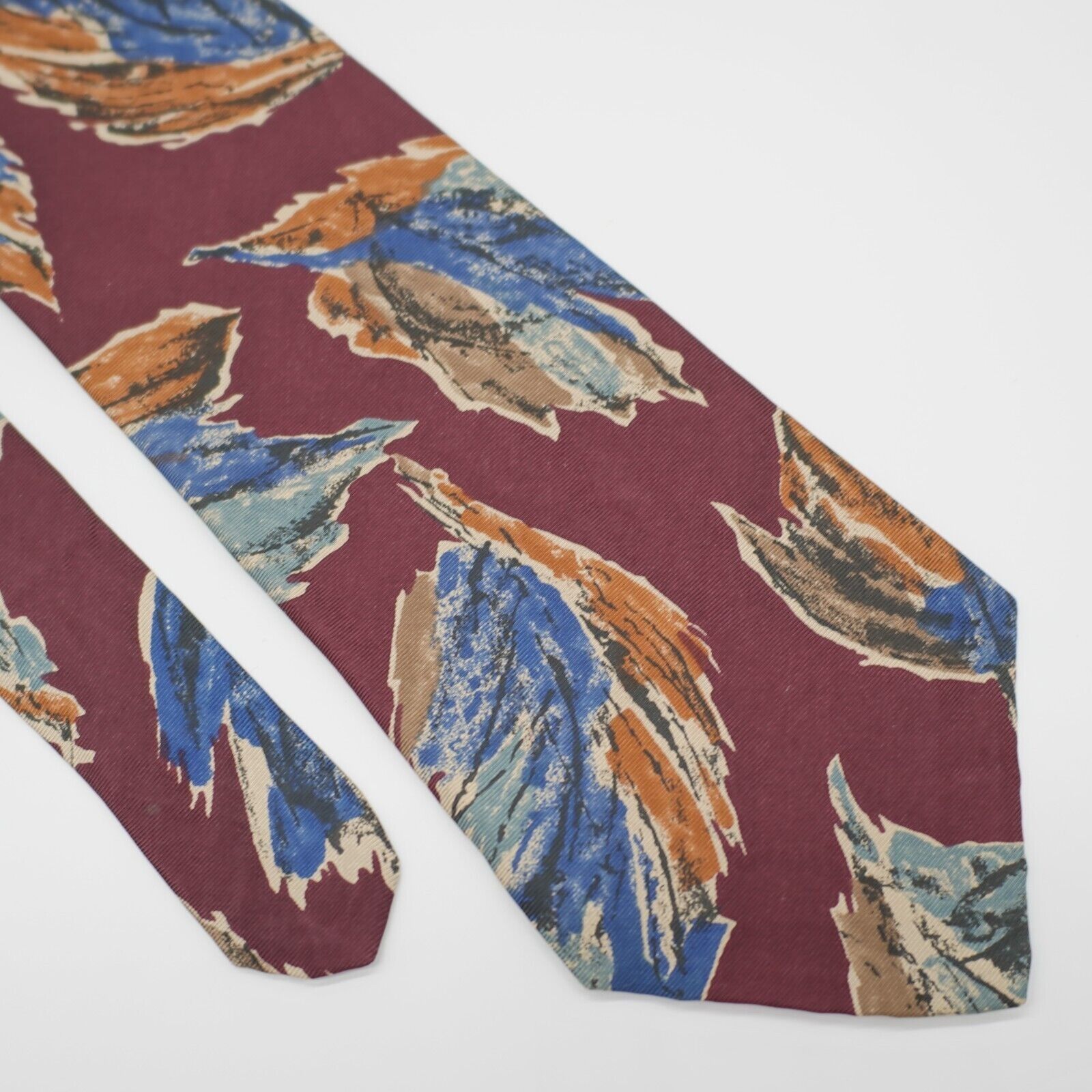 Designer Kuppenheimer Red Blue Orange Floral Print Silk Tie Size ONE SIZE - 1 Thumbnail