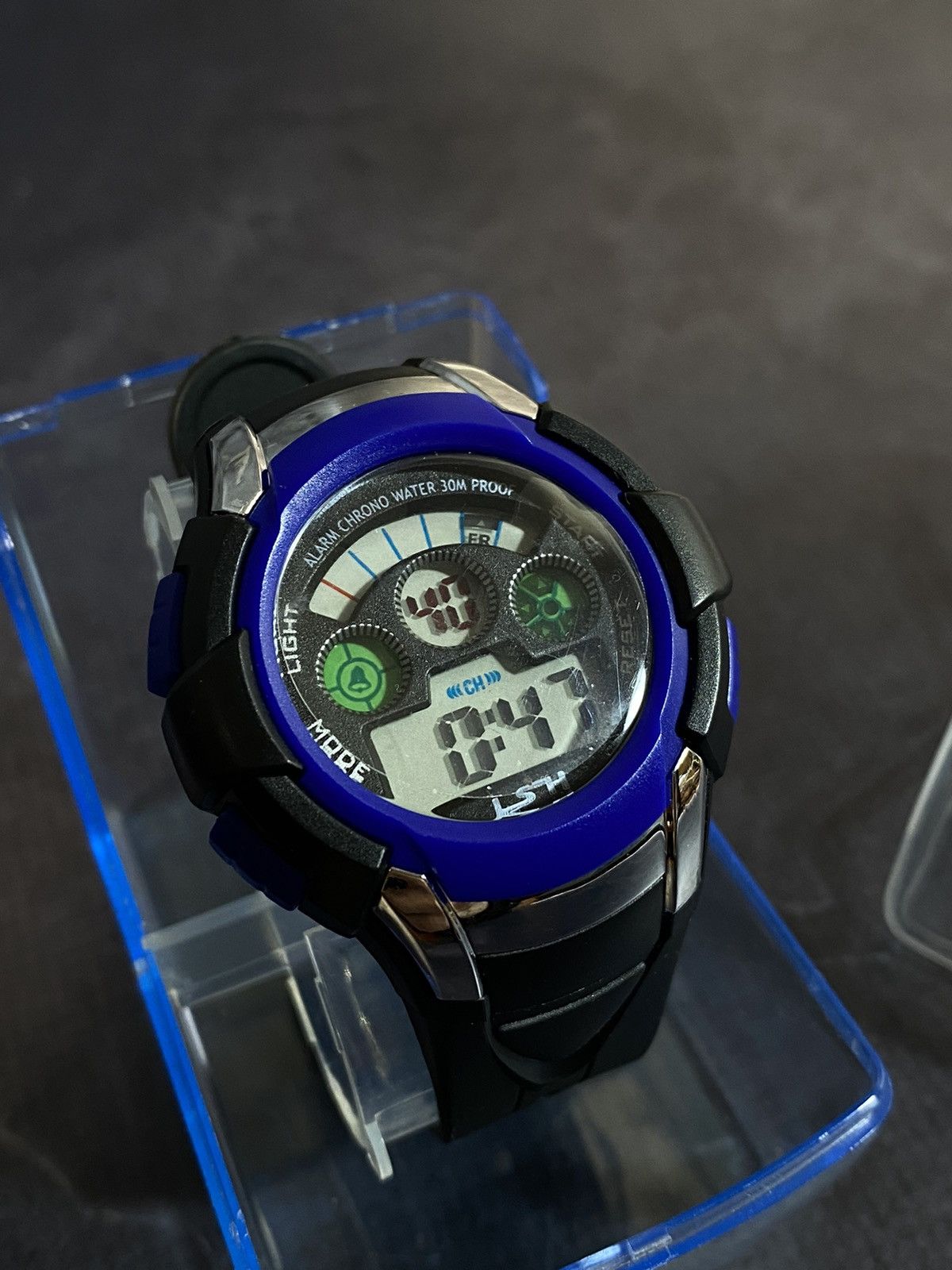 Jewelry × Vintage Blue Digital Sports Watch - Chrono 1015 Size ONE SIZE - 2 Thumbnail