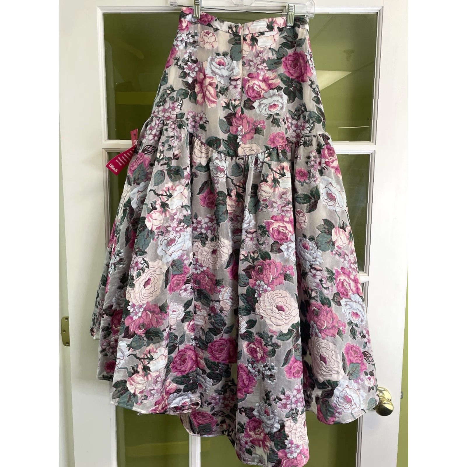 Badgley Mischka VINTAGE Badgley Mischka Skirt Hi-Low Formal NWT ALMA Lace Floral Pink 0 Womens Size 25" / US 0 / IT 36 - 6 Thumbnail