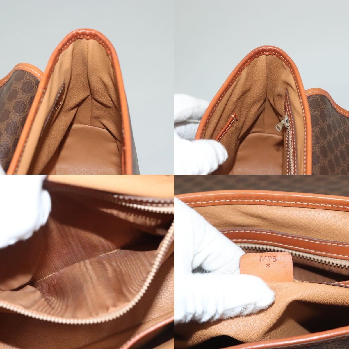 Celine CELINE Macadam Canvas Hand Bag Pvc Leather Brown Gold Size ONE SIZE - 12 Thumbnail