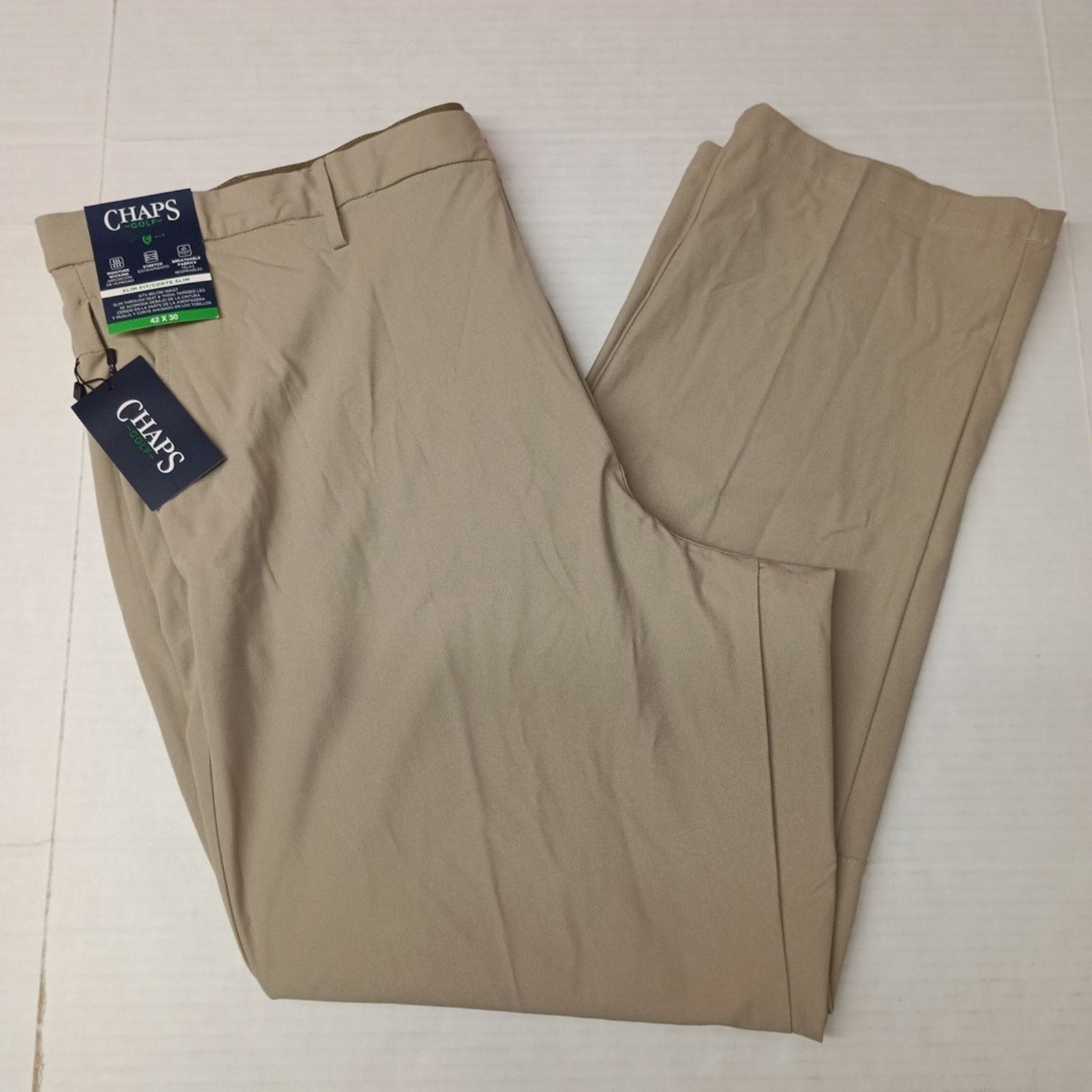 Chaps Chaps Golf Slim Fit Pants Mens 42x30 Khaki Stretch Waistband Size US 42 / EU 58 - 1 Thumbnail