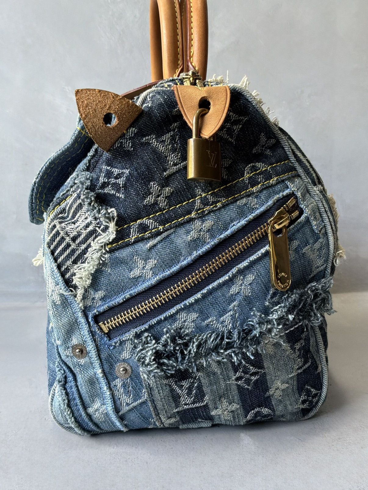 Louis Vuitton 2007 Louis Vuitton - Denim Patchwork Speedy 30 Size ONE SIZE - 12 Thumbnail