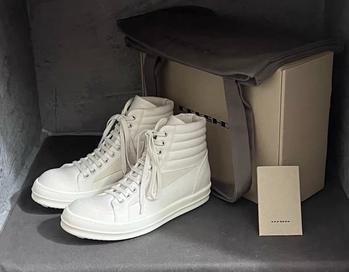 Rick Owens Rick Owens DRKSHDW All-White "Milk" Vans-Inspired Sneakers Size US 8 / EU 41 - 1 Thumbnail