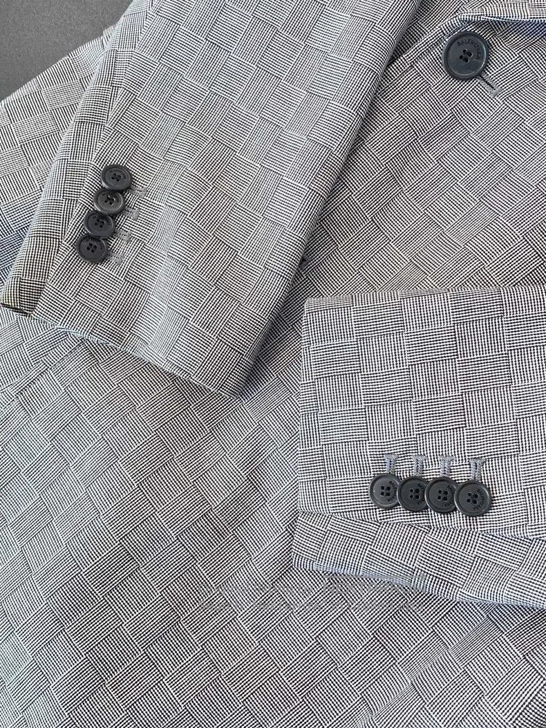 Balenciaga Balenciaga Waisted Gray Plaid Suit Jacket Size XS / US 0-2 / IT 36-38 - 5 Thumbnail