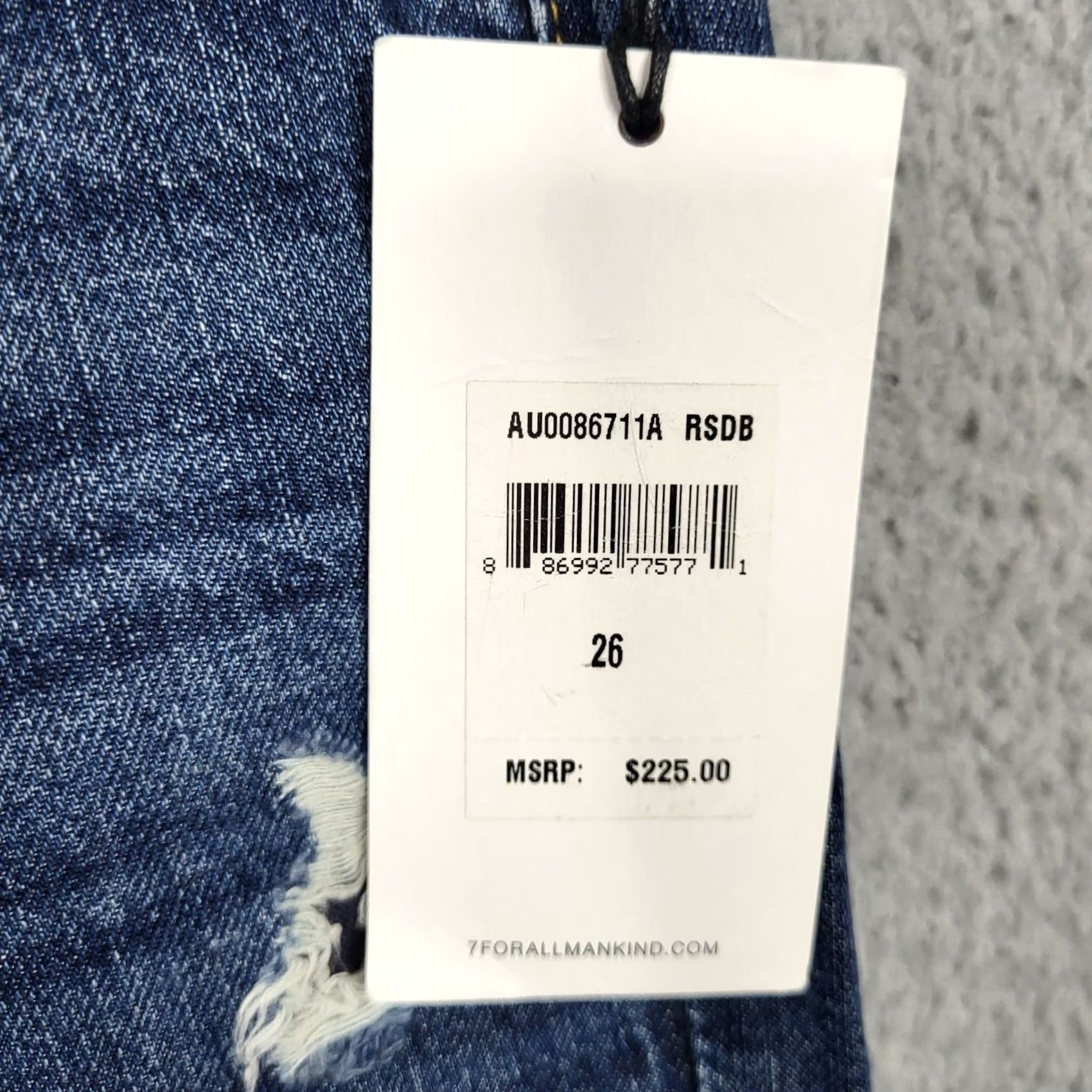 7 For All Mankind 7 For All Mankind Josefina Jeans Skinny Distressed Women's Size 26 Blue Denim 100% Cotton Regular Rise Mid 5-Pocket Womens Mens Size 26" / US 2 / IT 38 - 6 Thumbnail