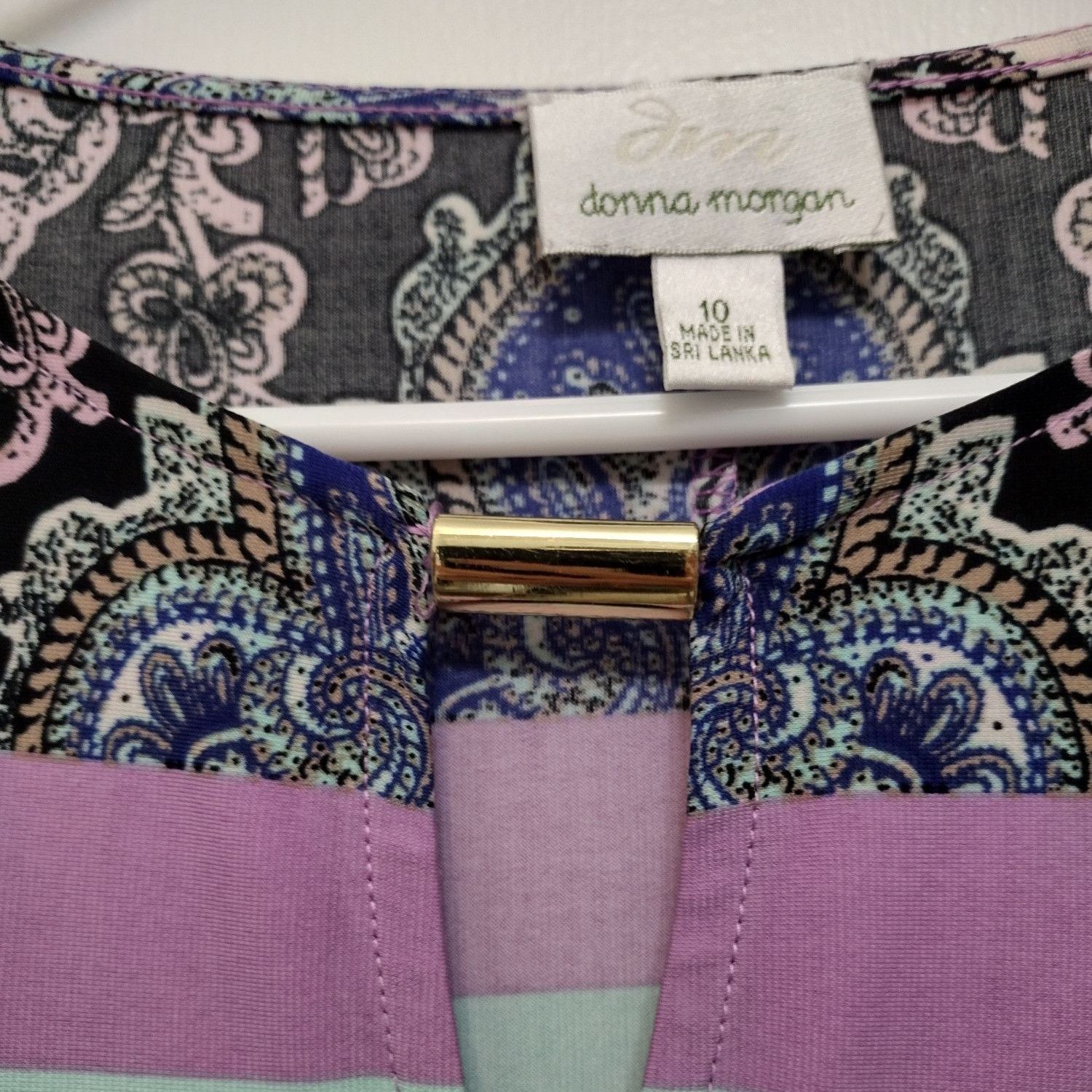 Donna Morgan Donna Morgan Womens Size 10 Multicolor Paisley Print Tunic D Size L / US 10 / IT 46 - 3 Thumbnail