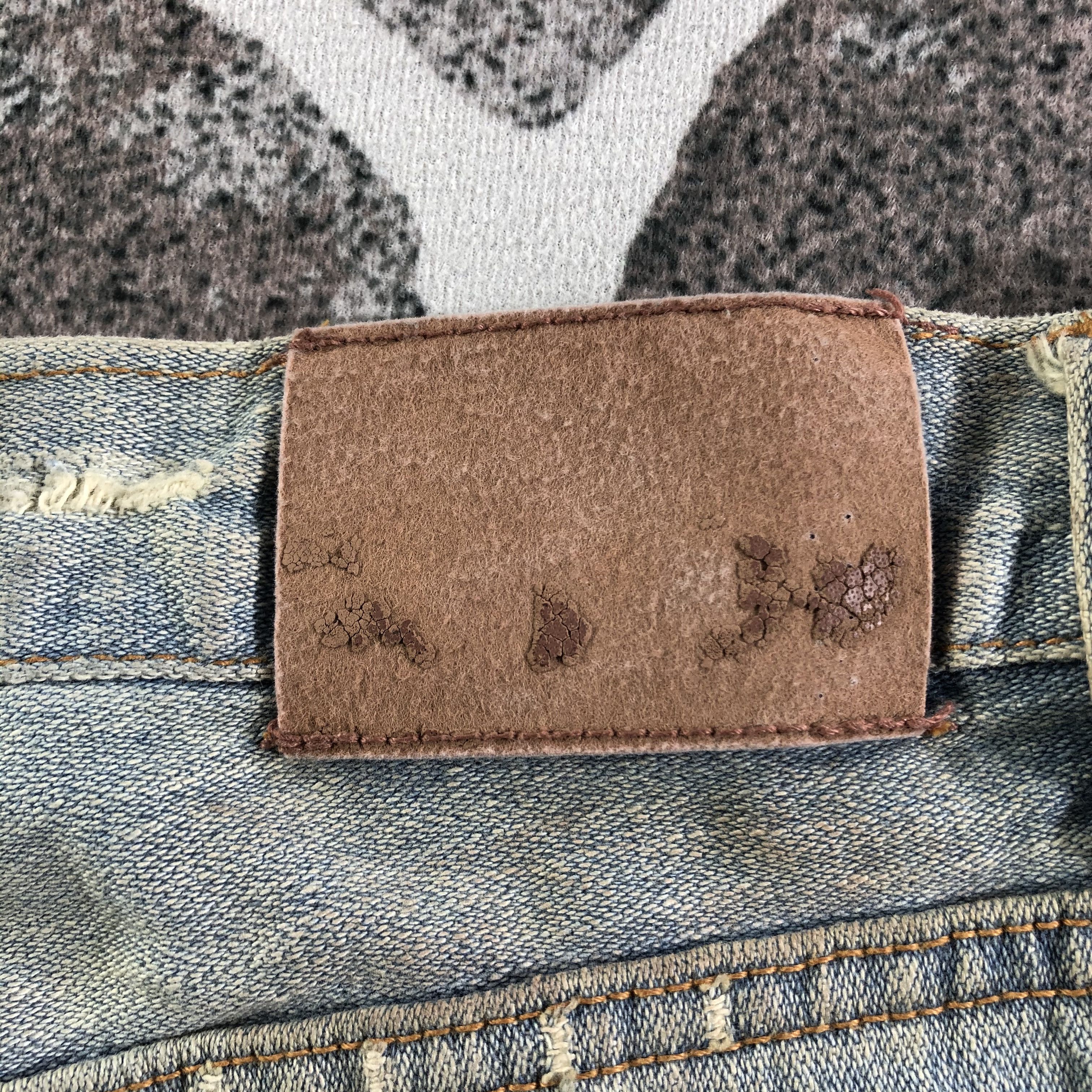 Japanese Brand Nylous Clothing Jeans Ripped Dirty Wash Denim KJ2895 Size US 32 / EU 48 - 5 Thumbnail