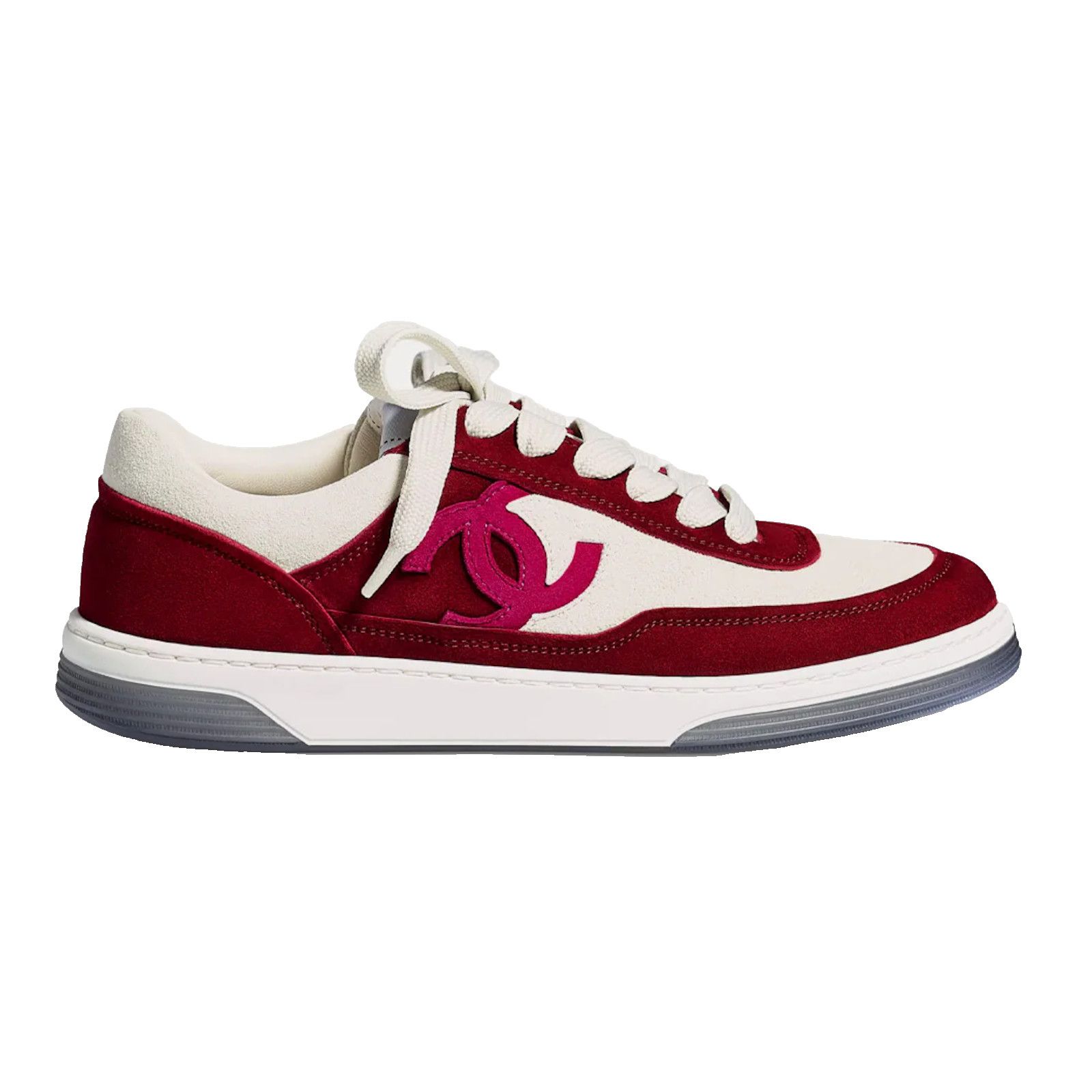 Chanel Chanel 23P Burgundy Suede Flat Lace Up Runner Sneaker 38.5 Size US 8.5 / IT 38.5 - 1 Thumbnail