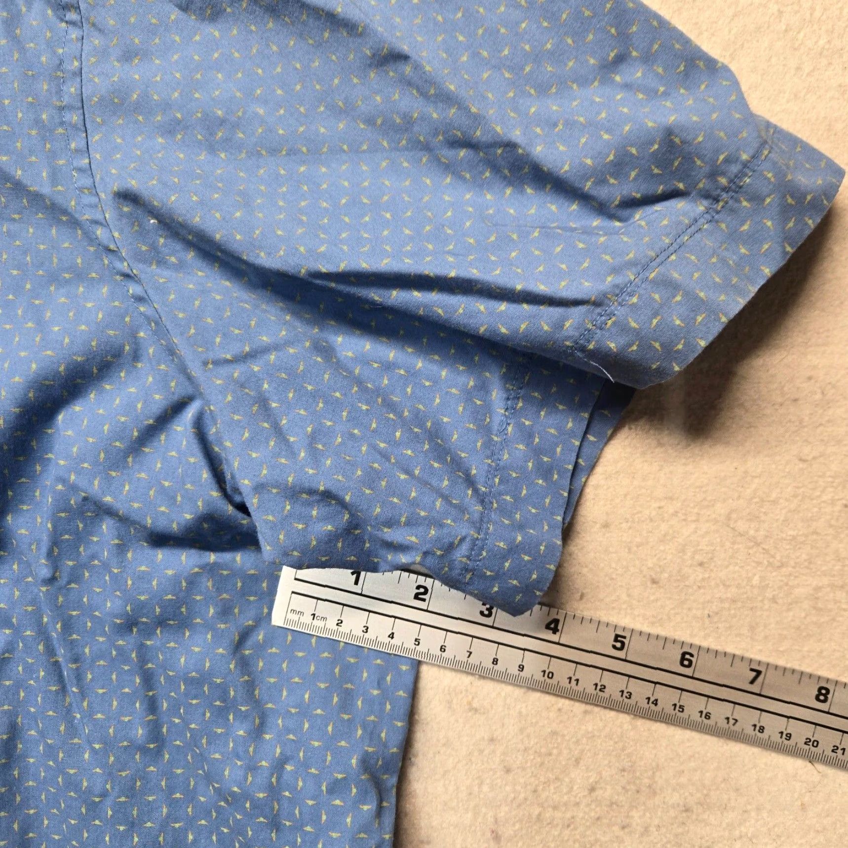 Vintage Axist Shirt Adult Men 4X Blue Button-Up Short Sleeve Striped Collared Classic Pocketed 4X Mens Blues Shirt Axist 4X Big & Tall Buttons Business Casual Size US XXL / EU 58 / 5 - 5 Thumbnail