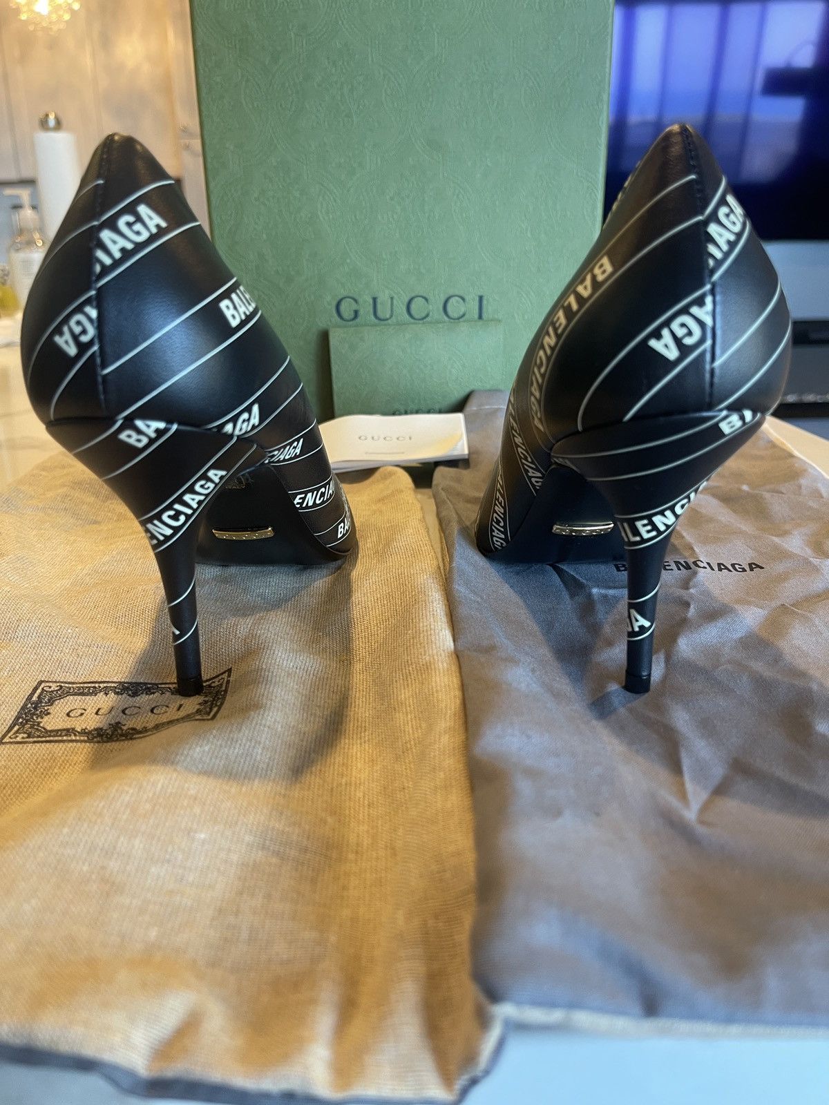 Balenciaga × Gucci Leather Upper and Sole Pump Nappa Charlotte Bale Size US 10 / IT 40 - 4 Thumbnail