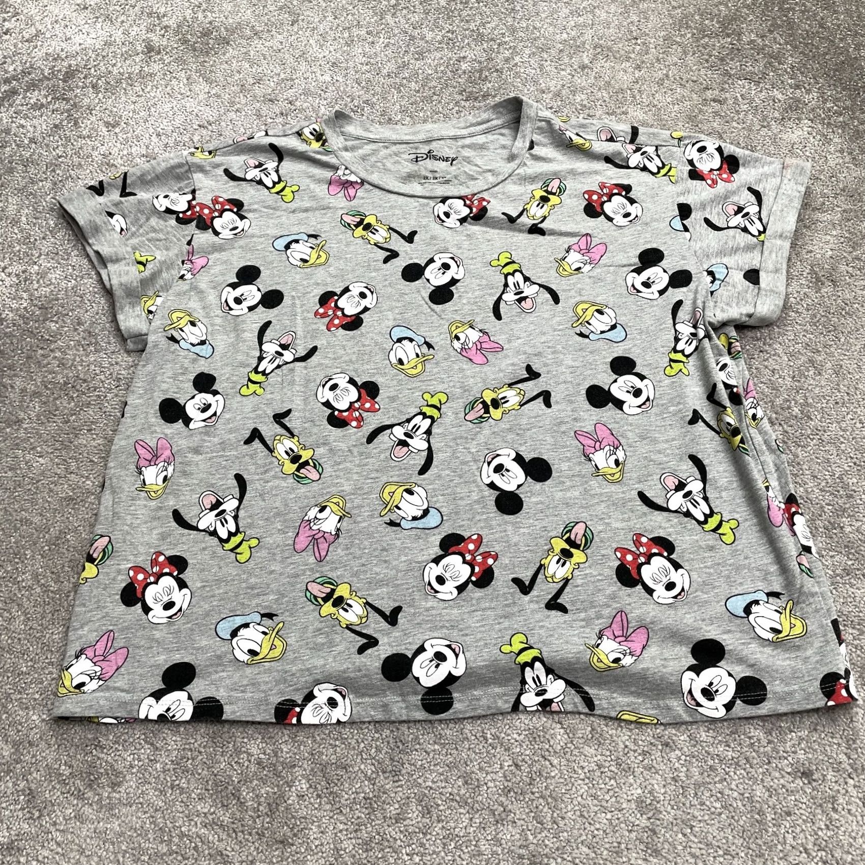 Disney Disney Mickey Mouse Graphic T-Shirt Womens 2X Gray Crew Neck Short Sleeve Tee Top Size XXL / US 16-18 / IT 52-54 - 2 Thumbnail