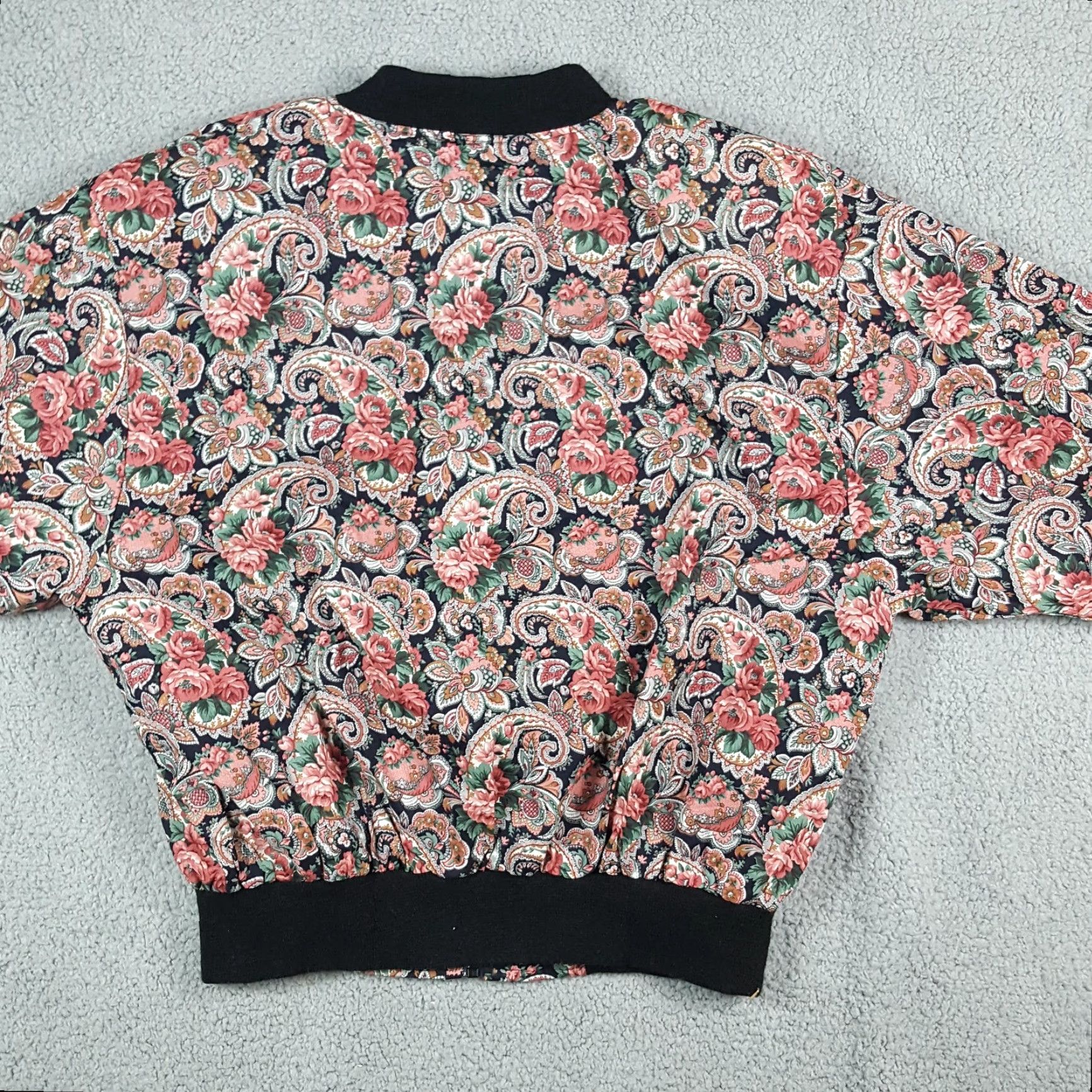Pinko VINTAGE Infinity Chic Windbreaker Jacket Women Medium Pink Paisley Floral Zip Up Casual Retro 80s Size M / US 6-8 / IT 42-44 - 4 Thumbnail