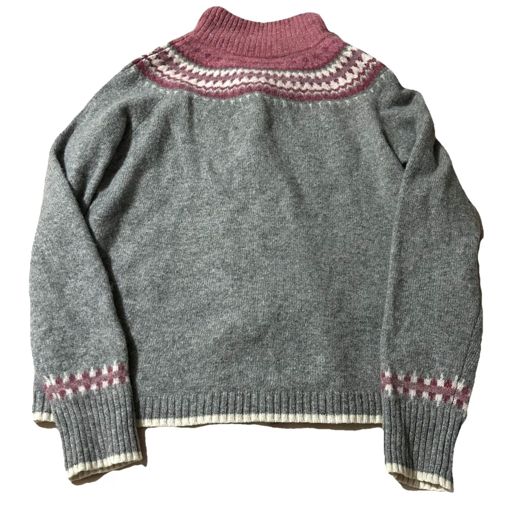 Eddie Bauer VINTAGE Eddie Bauer Fair Isle Nordic Lambs Wool Full Zip Sweater XL Women Gray Pullover Knit Wool Size XL / US 12-14 / IT 48-50 - 2 Thumbnail