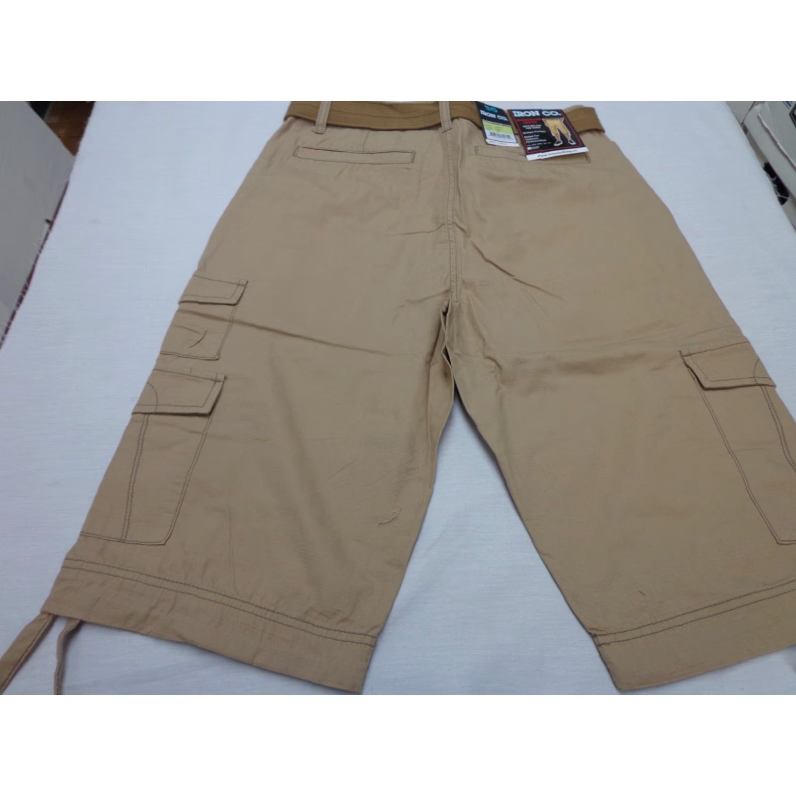 Vintage IRON CO. Messenger Cargo Shorts Belted Below Knee Khaki Size 30 NEW Cargo Men Beige 30 Regular Belted IRON CO. Size US 30 / EU 46 - 3 Thumbnail