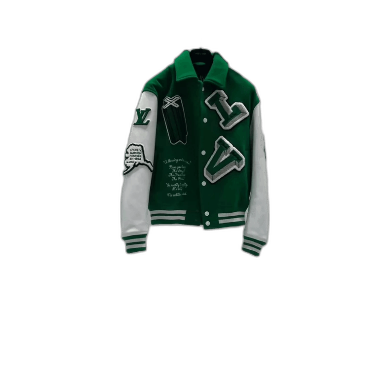 Louis Vuitton Green Embroidered Baseball Jacket-yf