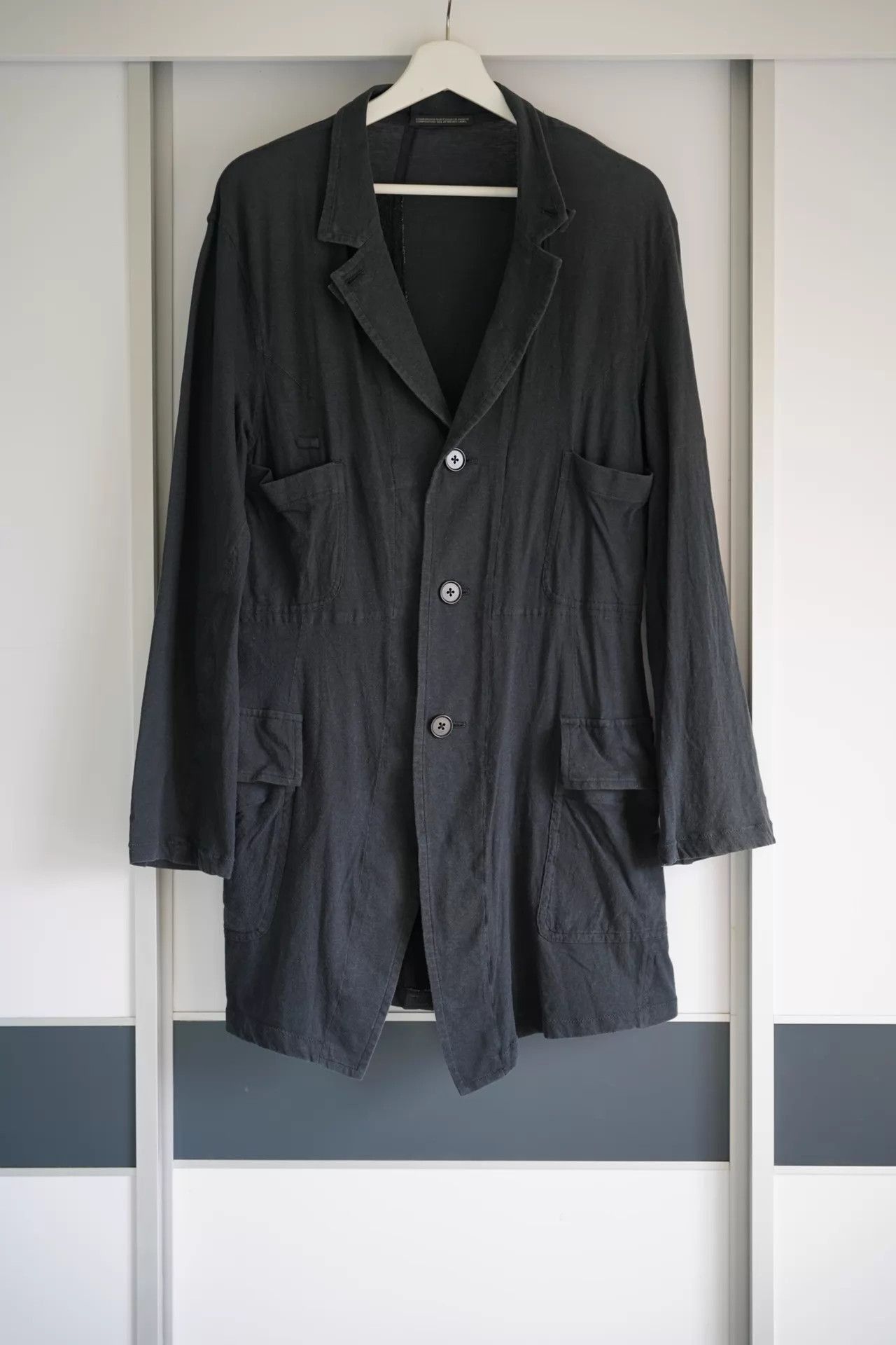 Yohji Yamamoto Black Lightweight Button-Front Jacket Size M Size US M / EU 48-50 / 2 - 1 Thumbnail