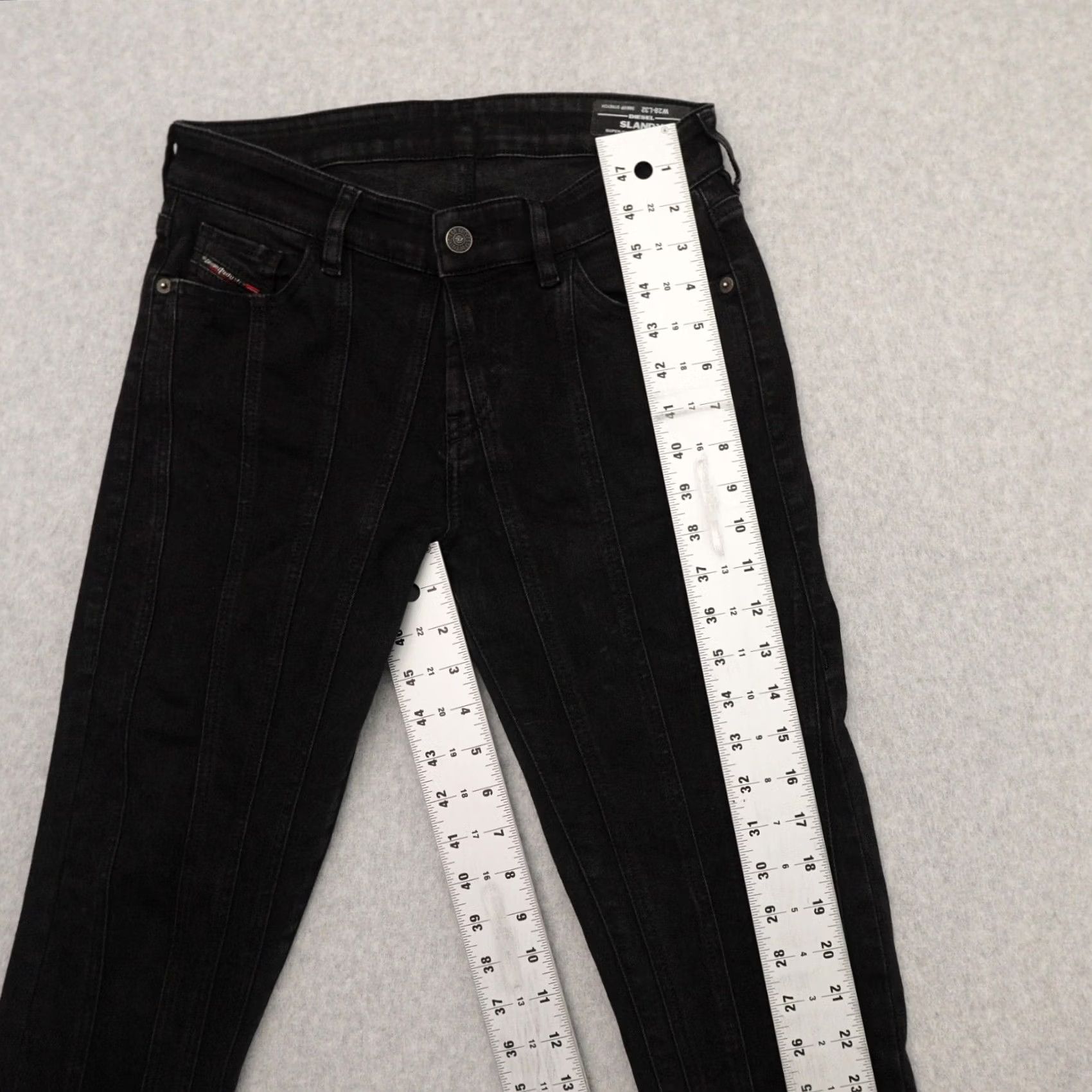 Diesel Diesel Jeans Womens 28 (28X29) Black Slim Skinny Regular Waist Side Dent Denim Jeans Ladies Slimming Pattern Solid Dark Wash -Mens- Womens Size 28" / US 6 / IT 42 - 6 Thumbnail